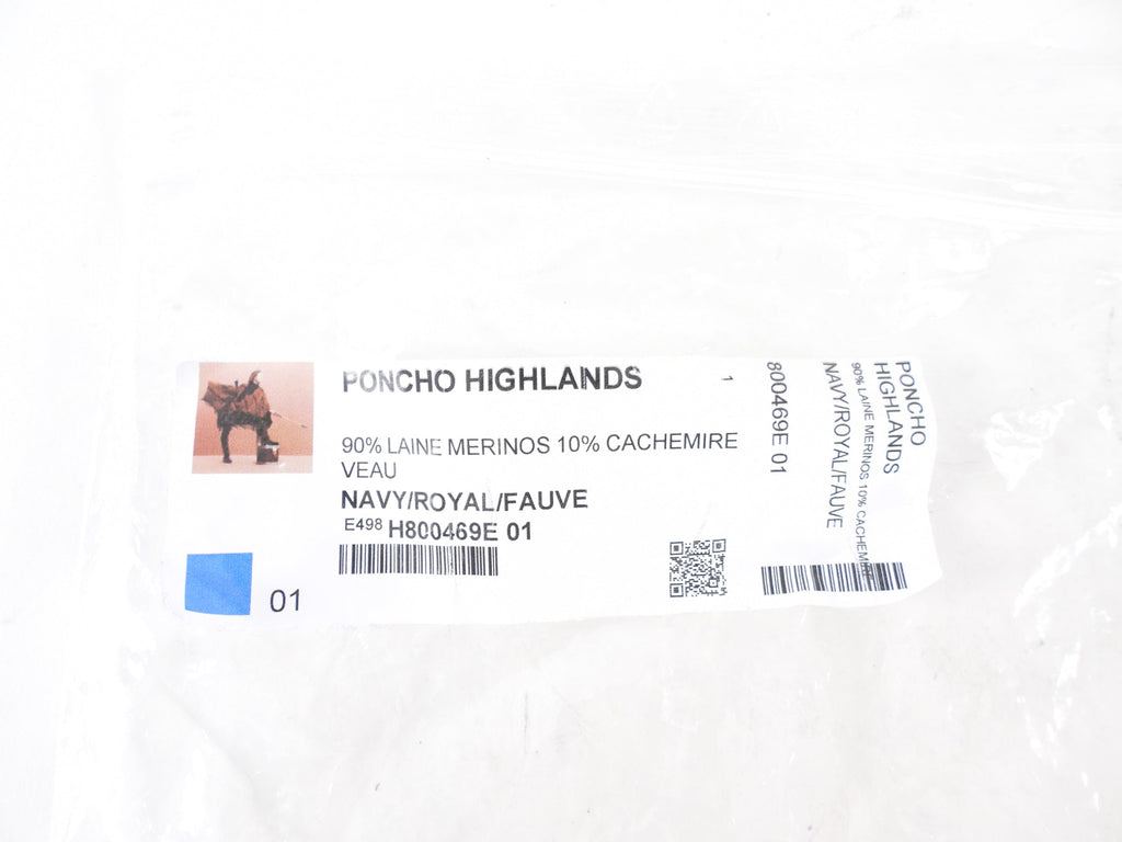 Hermes Reversible Navy and Brown Highlands Poncho