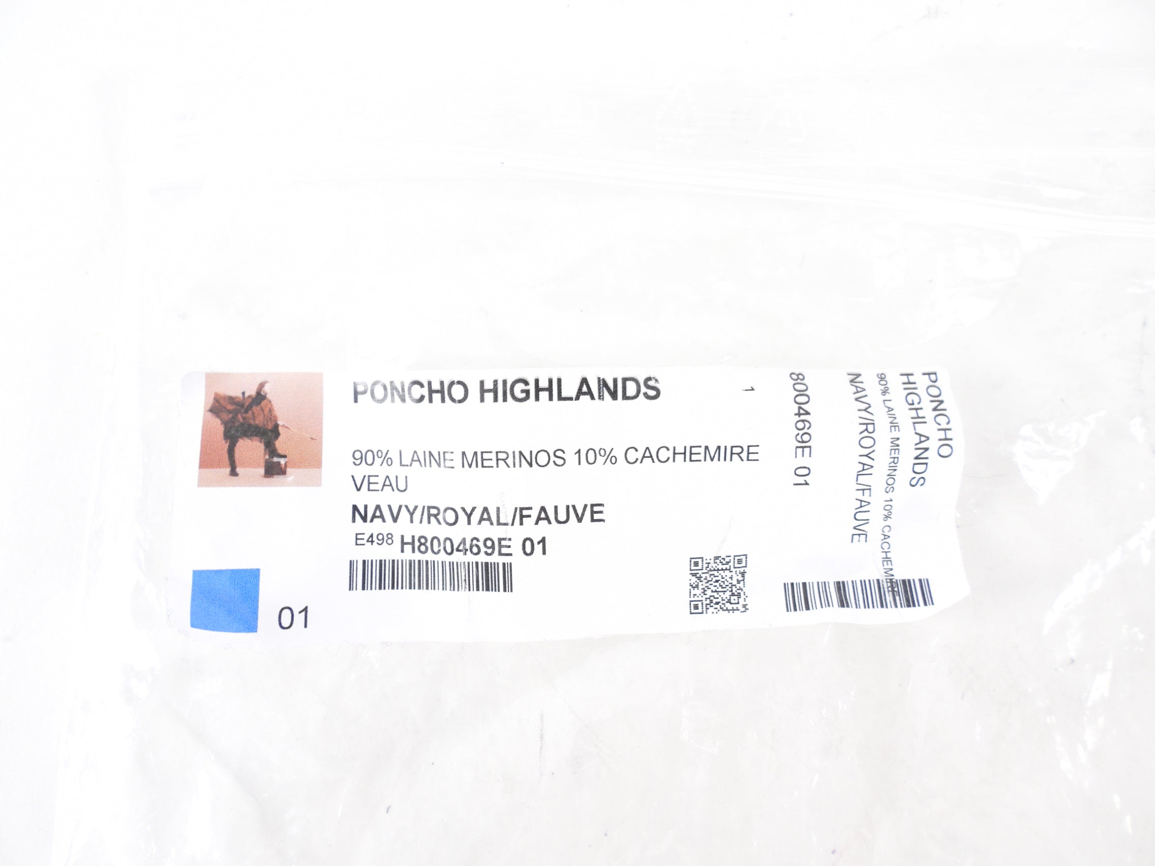 Hermes Reversible Navy and Brown Highlands Poncho