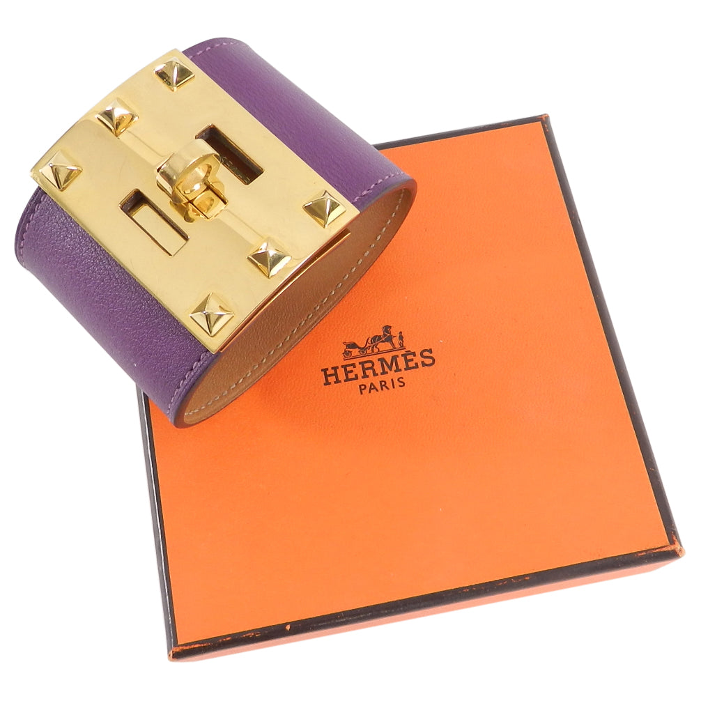 Hermes Purple Anemone Kelly Dog Extreme Cuff Bracelet