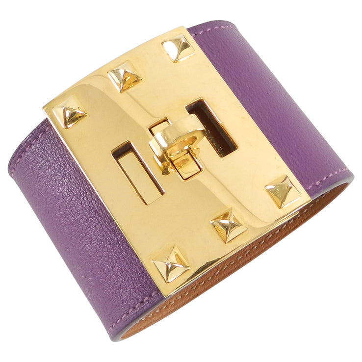Hermes Purple Anemone Kelly Dog Extreme Cuff Bracelet
