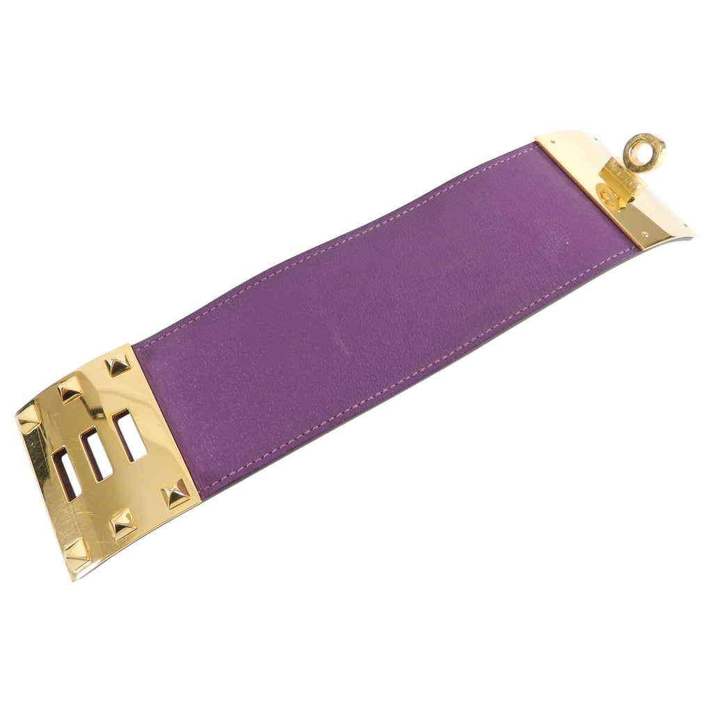 Hermes Purple Anemone Kelly Dog Extreme Cuff Bracelet