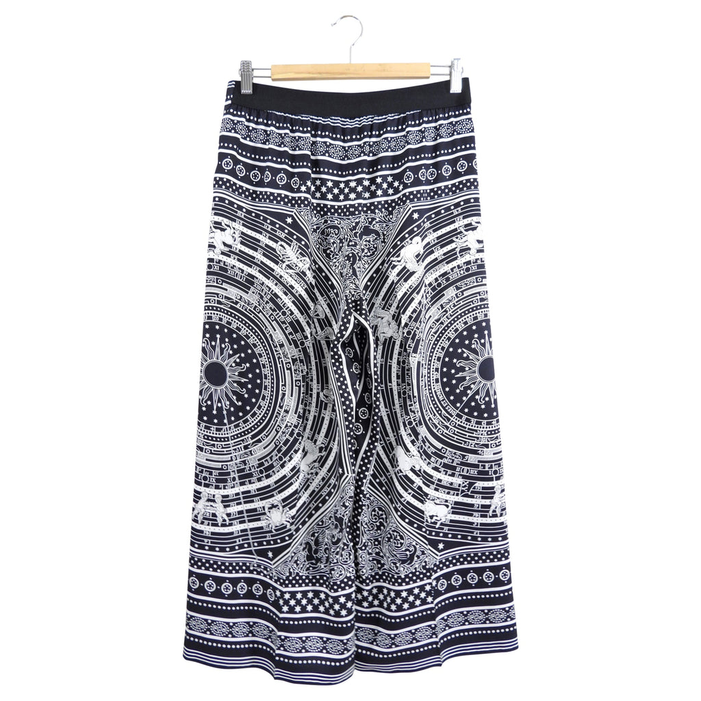 Hermes Black and White Silk Astrologie Bandana Crop  Wide Leg Pajama Pants - FR36 / 4