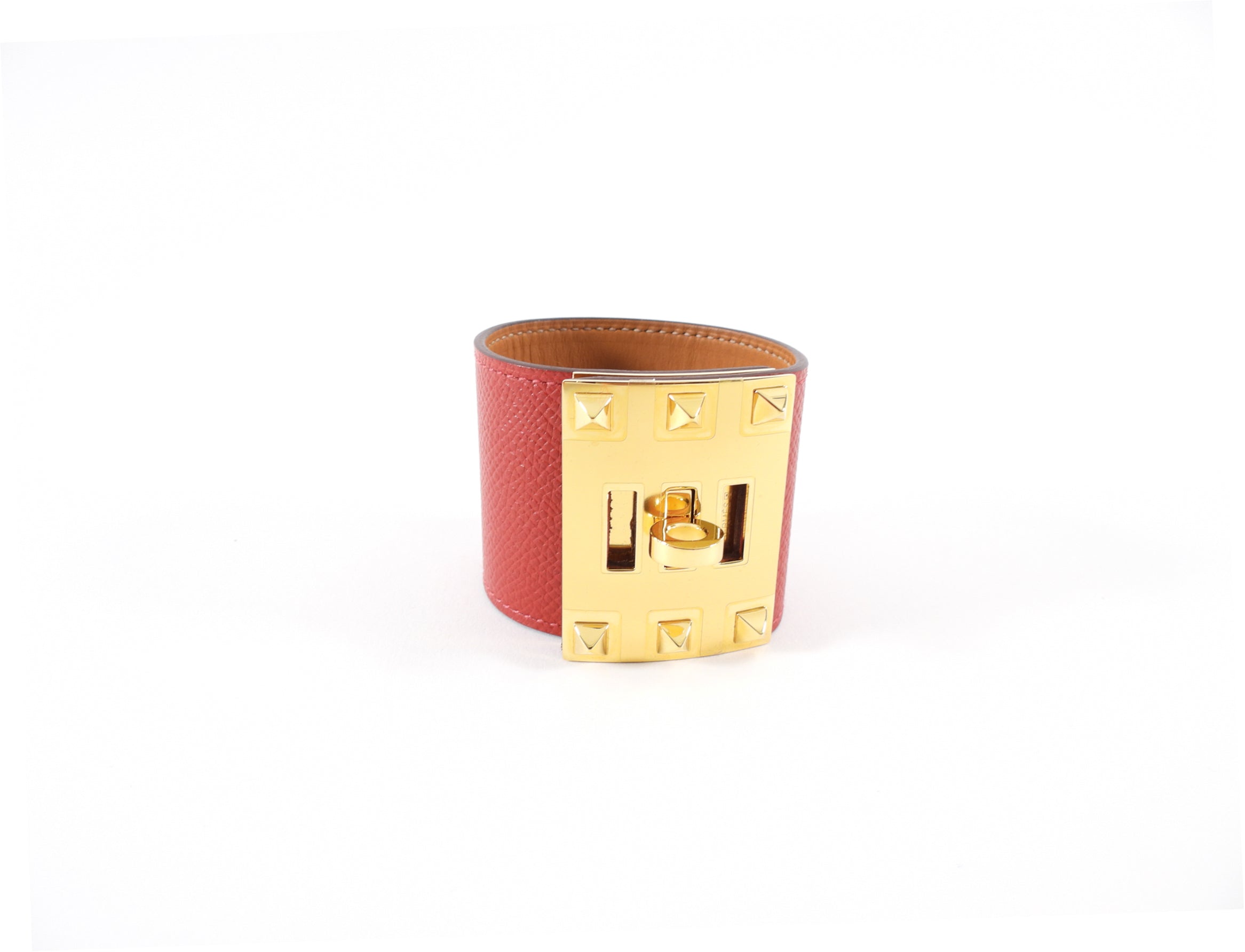 Hermes Kelly Dog Extreme Cuff Bracelet Red Epsom GHW