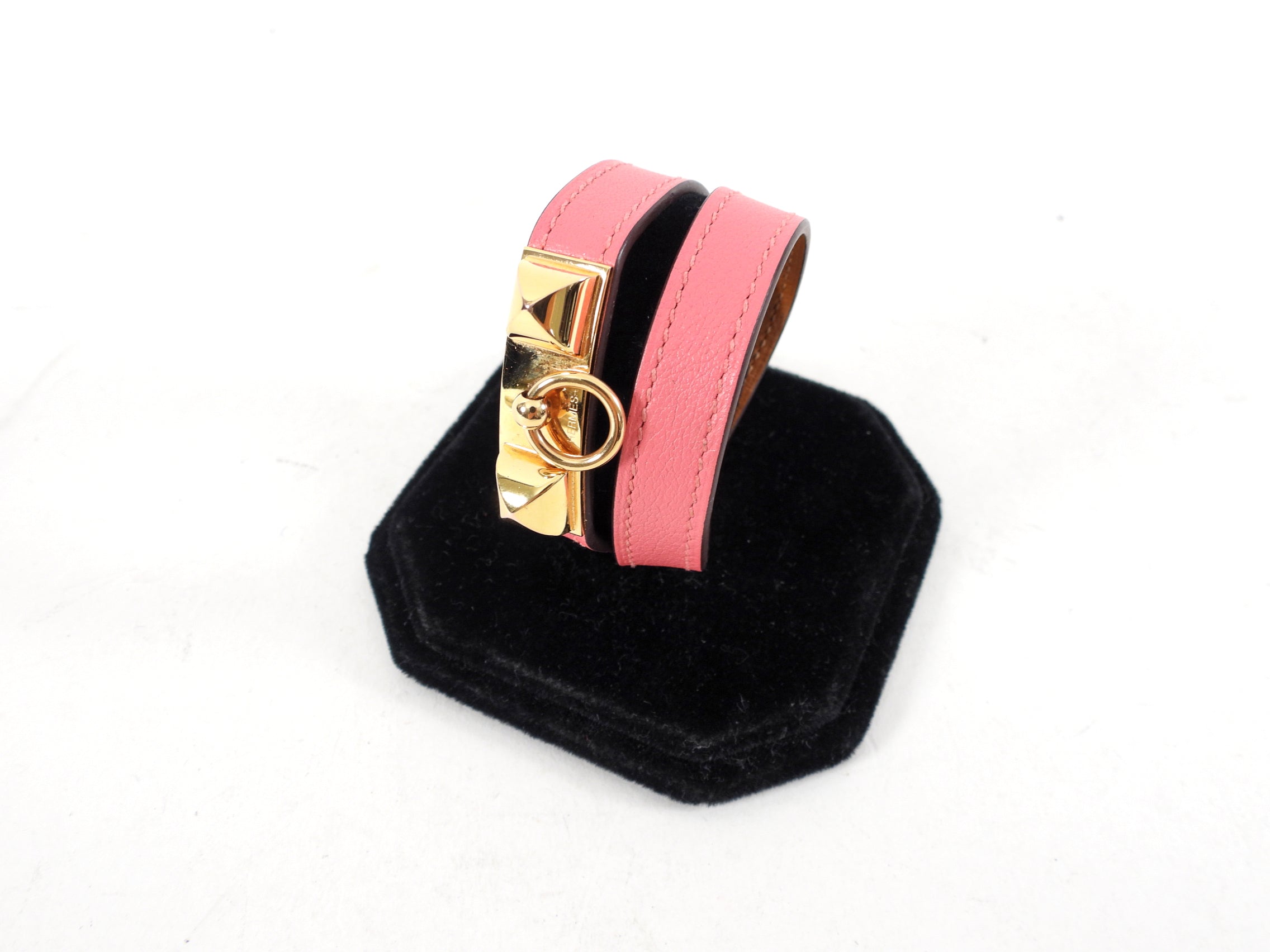 Hermes Pink Rivale Double Tour Bracelet - XS