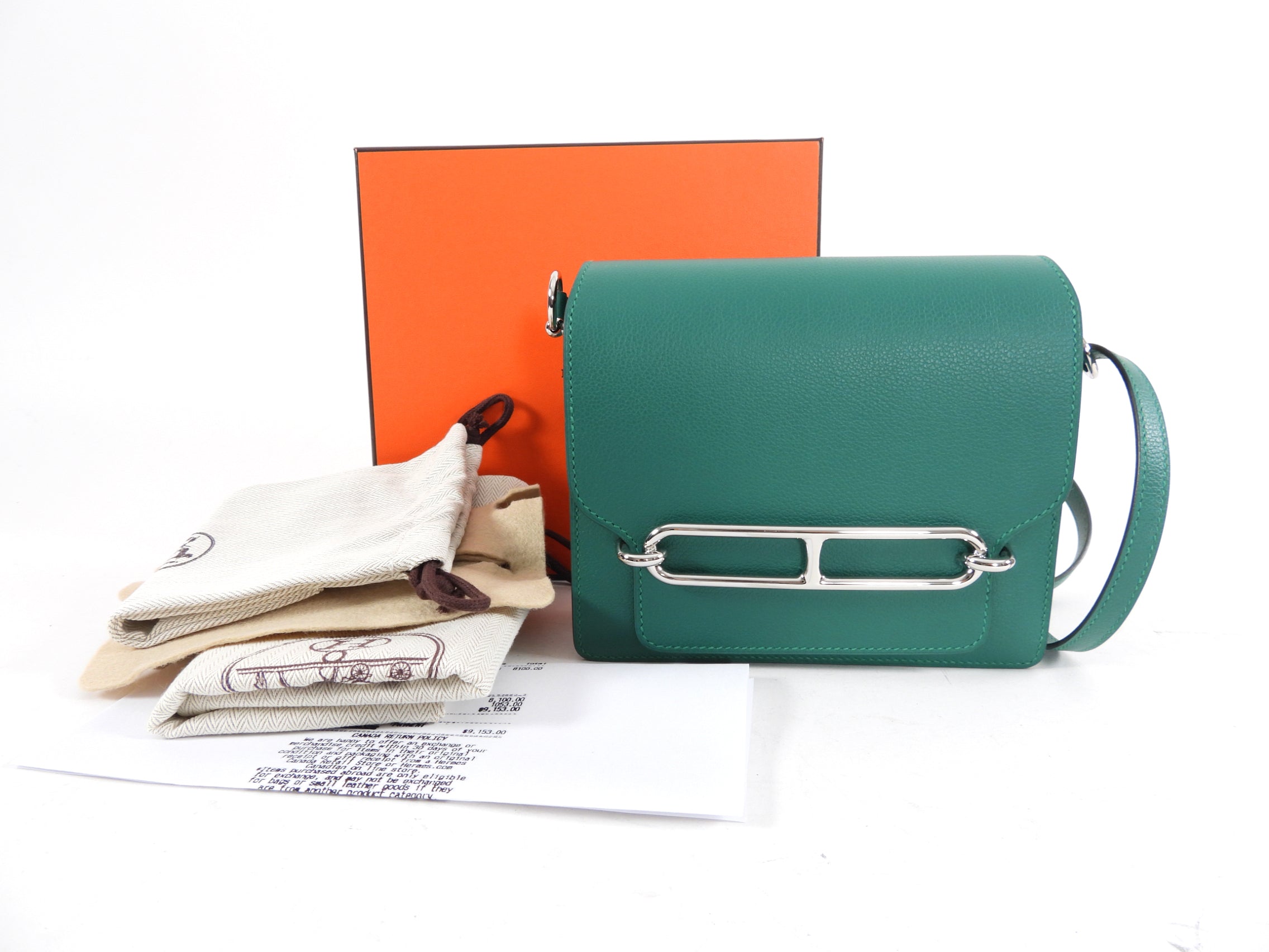 Hermes Mini Roulis Malachite Veau Evercolor Bag