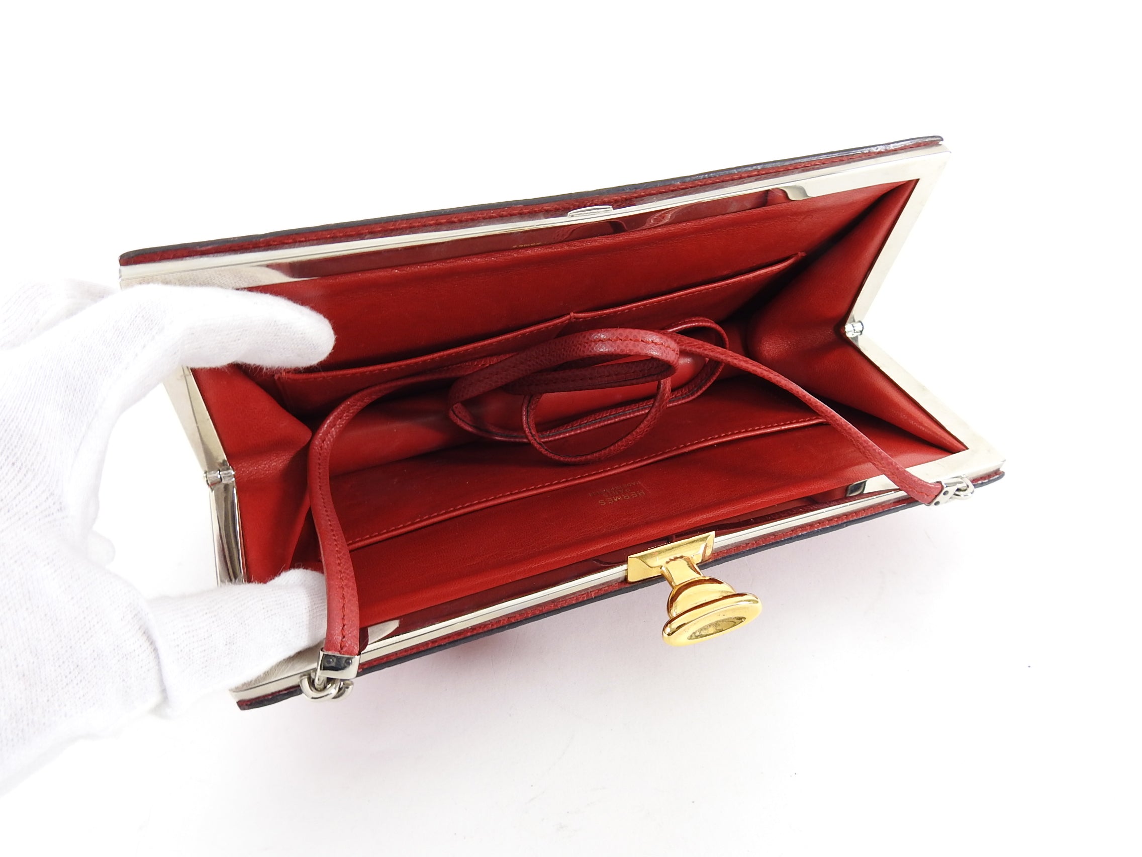 Hermes Vintage 1990 Sac a Malice Red Yellow Trumpet Silhouette Bag