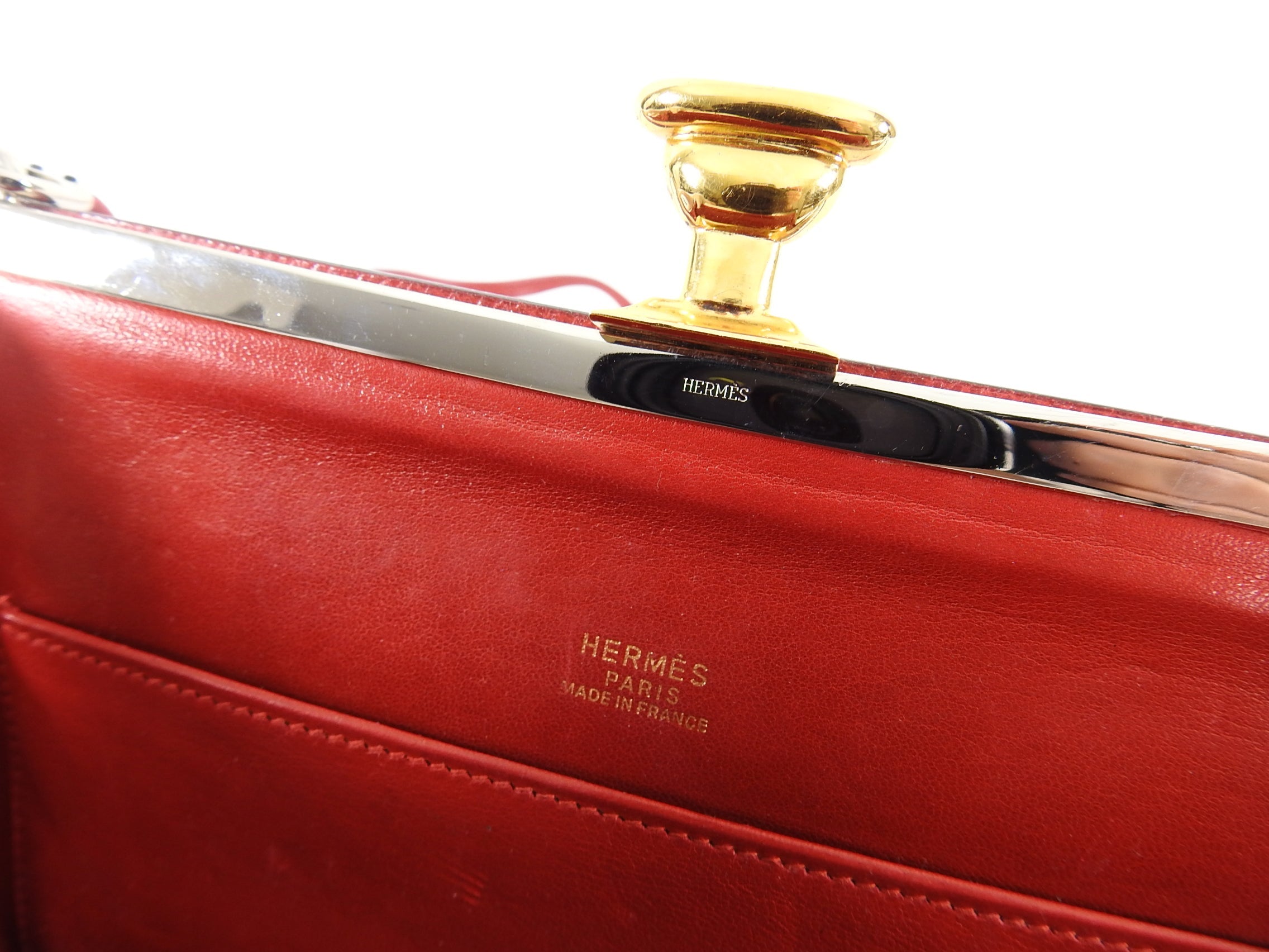 Hermes Vintage 1990 Sac a Malice Red Yellow Trumpet Silhouette Bag