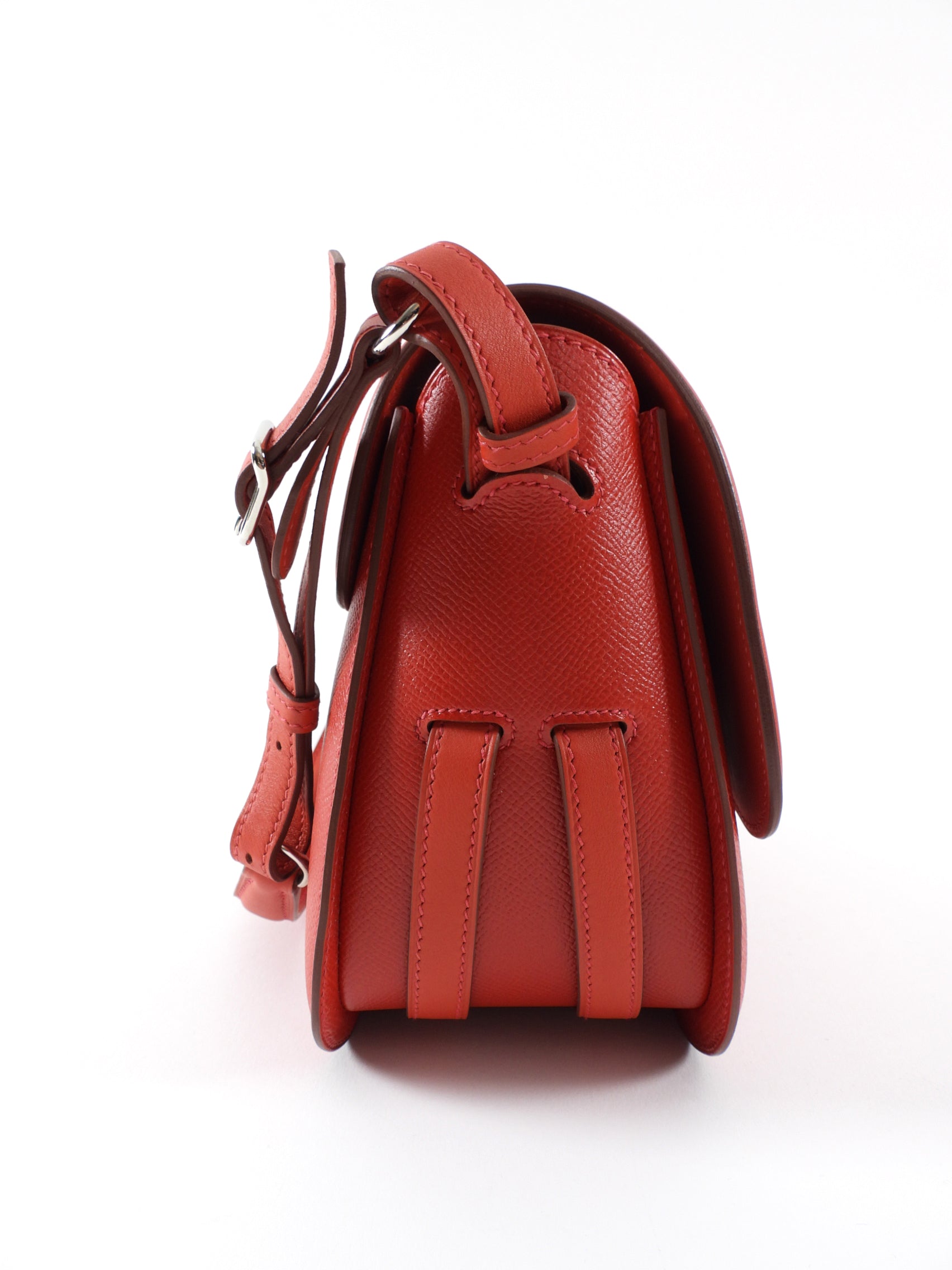 Hermes Rouge Casque Red Epsom Harnais Saddle Bag