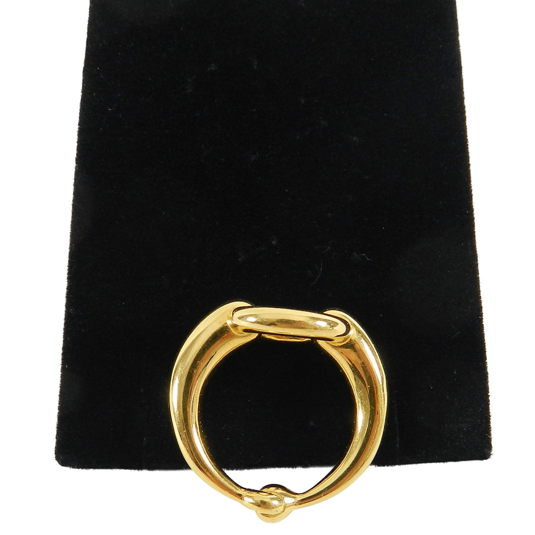 Hermes Gold Horse Bit Scarf Ring