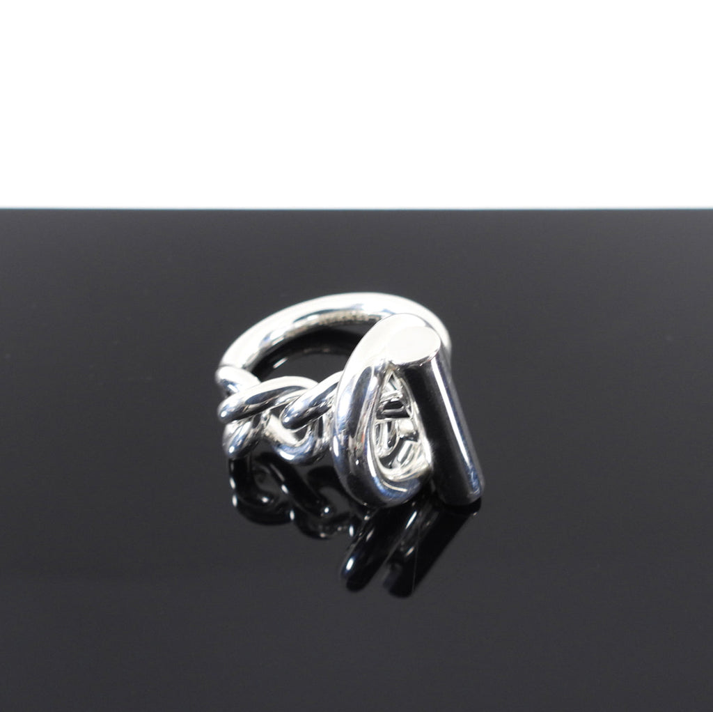 Hermes Sterling Silver Croisette Ring Large Model - Size 54 / 7
