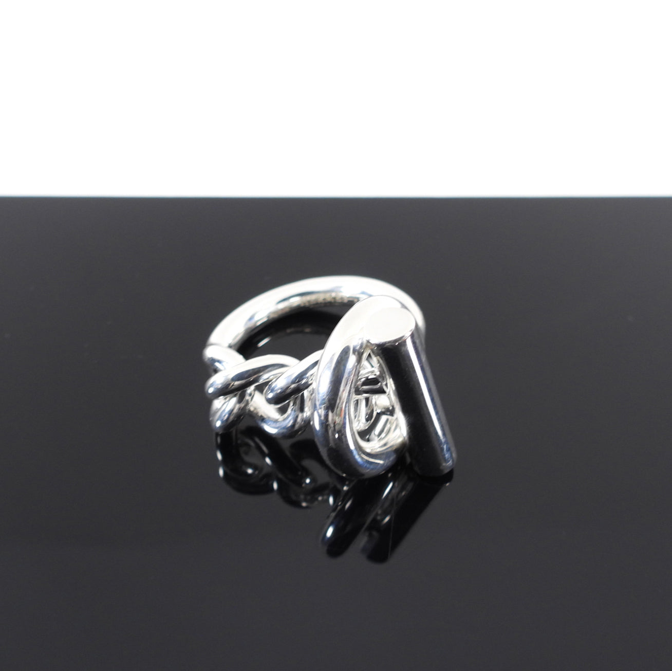 Hermes Sterling Silver Croisette Ring Large Model - Size 54 / 7