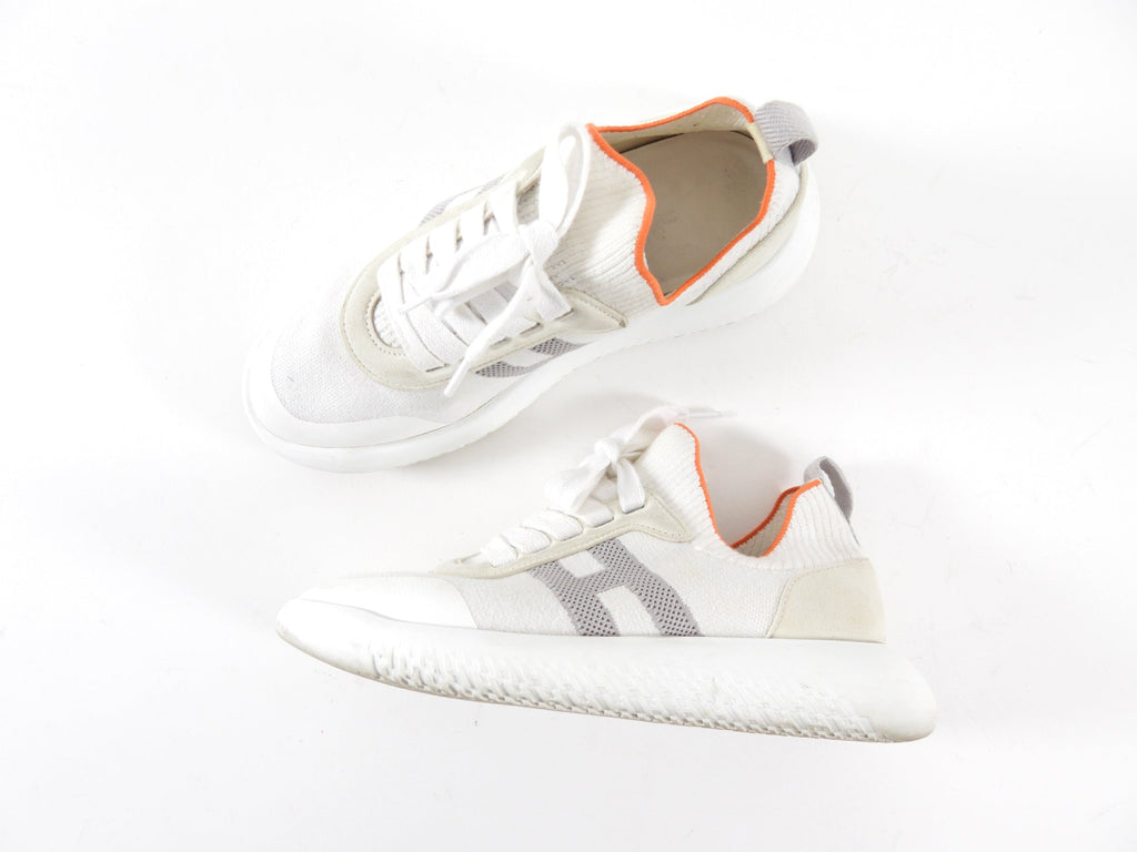 Hermes White Stretch Sock Crew Sneakers - 35.5