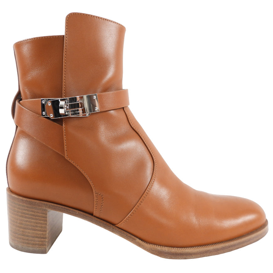 Hermes Brown Leather Frenchie 50 Ankle Boot - 39.5 / 8.5