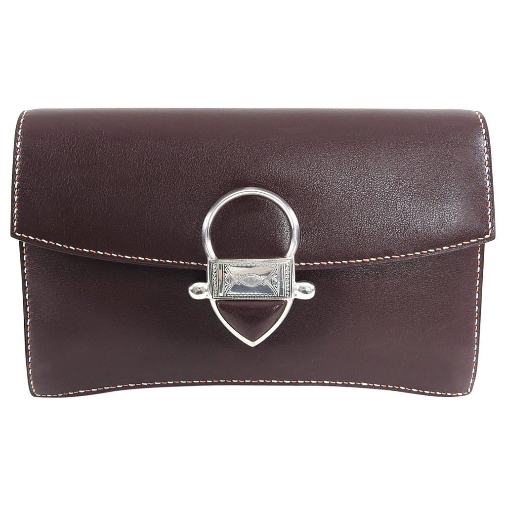 Hermes 2008 Havanne Brown Touareg Clutch Bag in Gulliver Leather