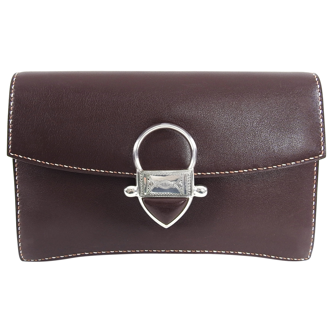 Hermes 2008 Havanne Brown Touareg Clutch Bag in Gulliver Leather