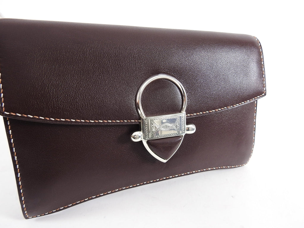 Hermes 2008 Havanne Brown Touareg Clutch Bag in Gulliver Leather