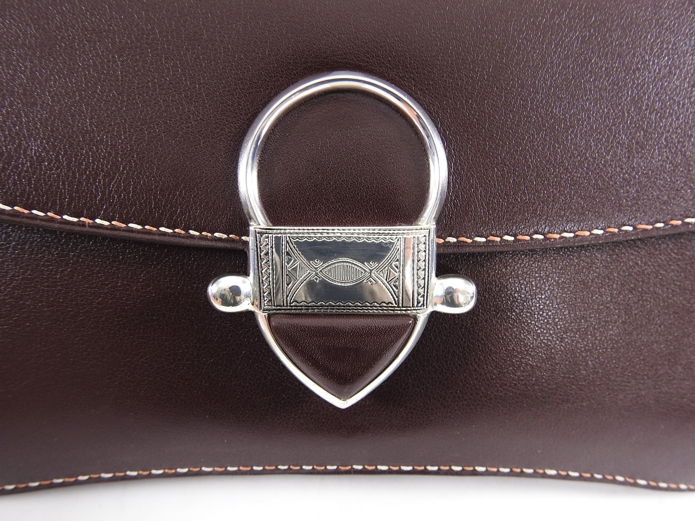 Hermes 2008 Havanne Brown Touareg Clutch Bag in Gulliver Leather