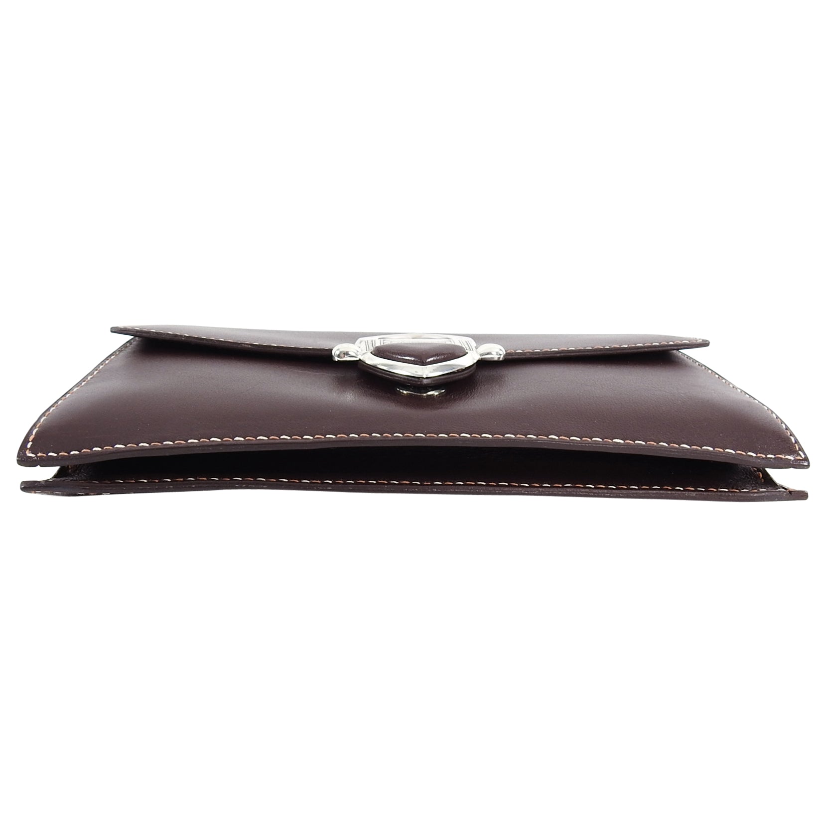 Hermes 2008 Havanne Brown Touareg Clutch Bag in Gulliver Leather
