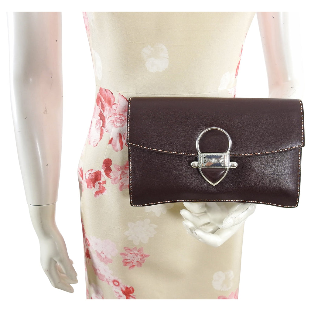 Hermes 2008 Havanne Brown Touareg Clutch Bag in Gulliver Leather