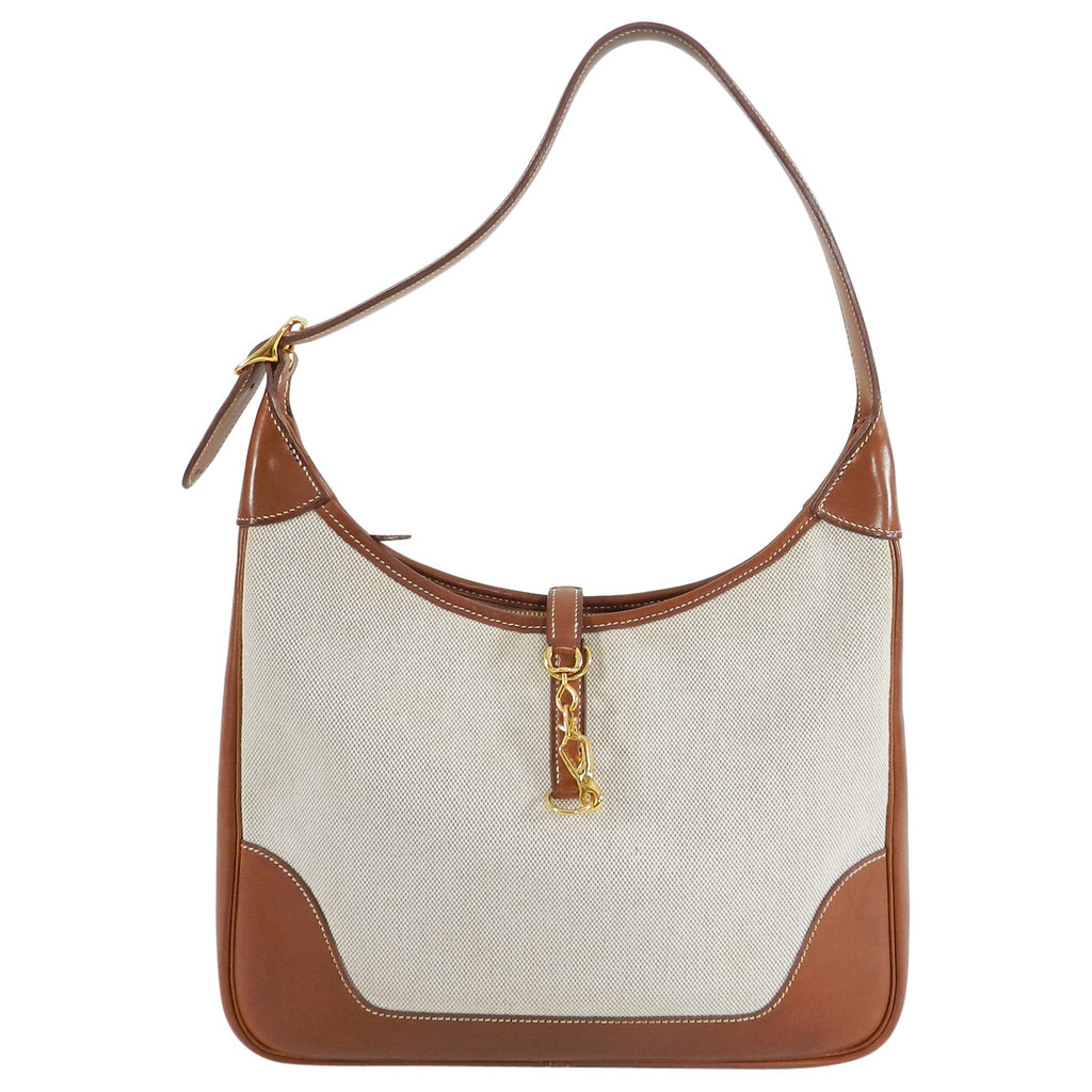 Hermes Trim II Toile and Leather 31cm Bag