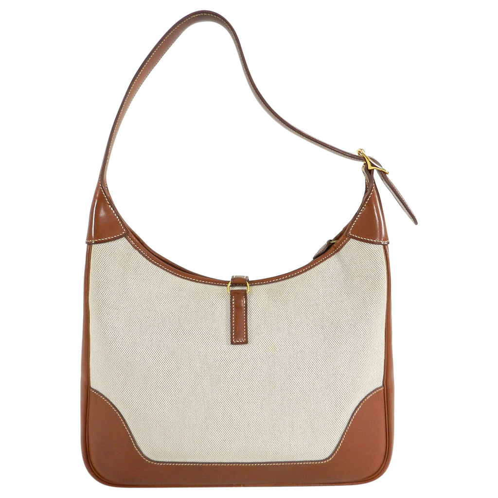 Hermes Trim II Toile and Leather 31cm Bag