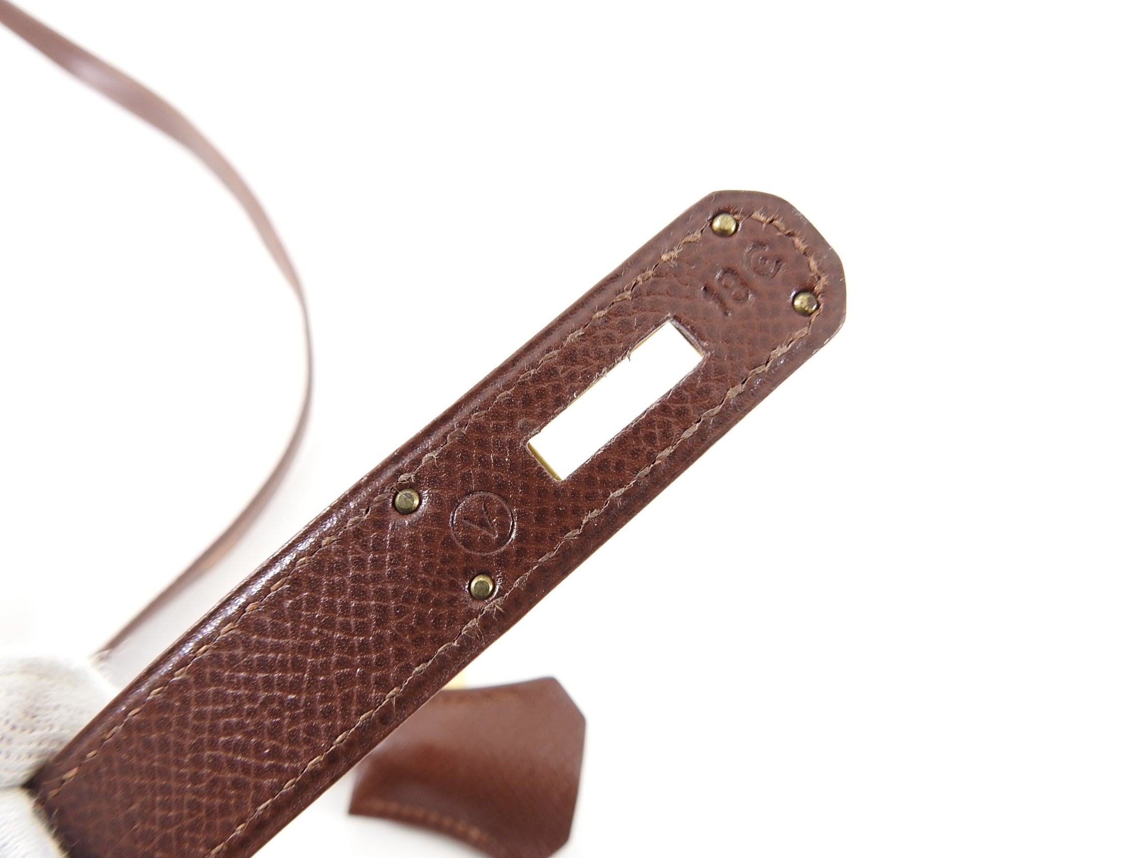 Hermes Vintage 1992 Marron Fonce Kelly 32 Sellier Courcheval Leather GHW