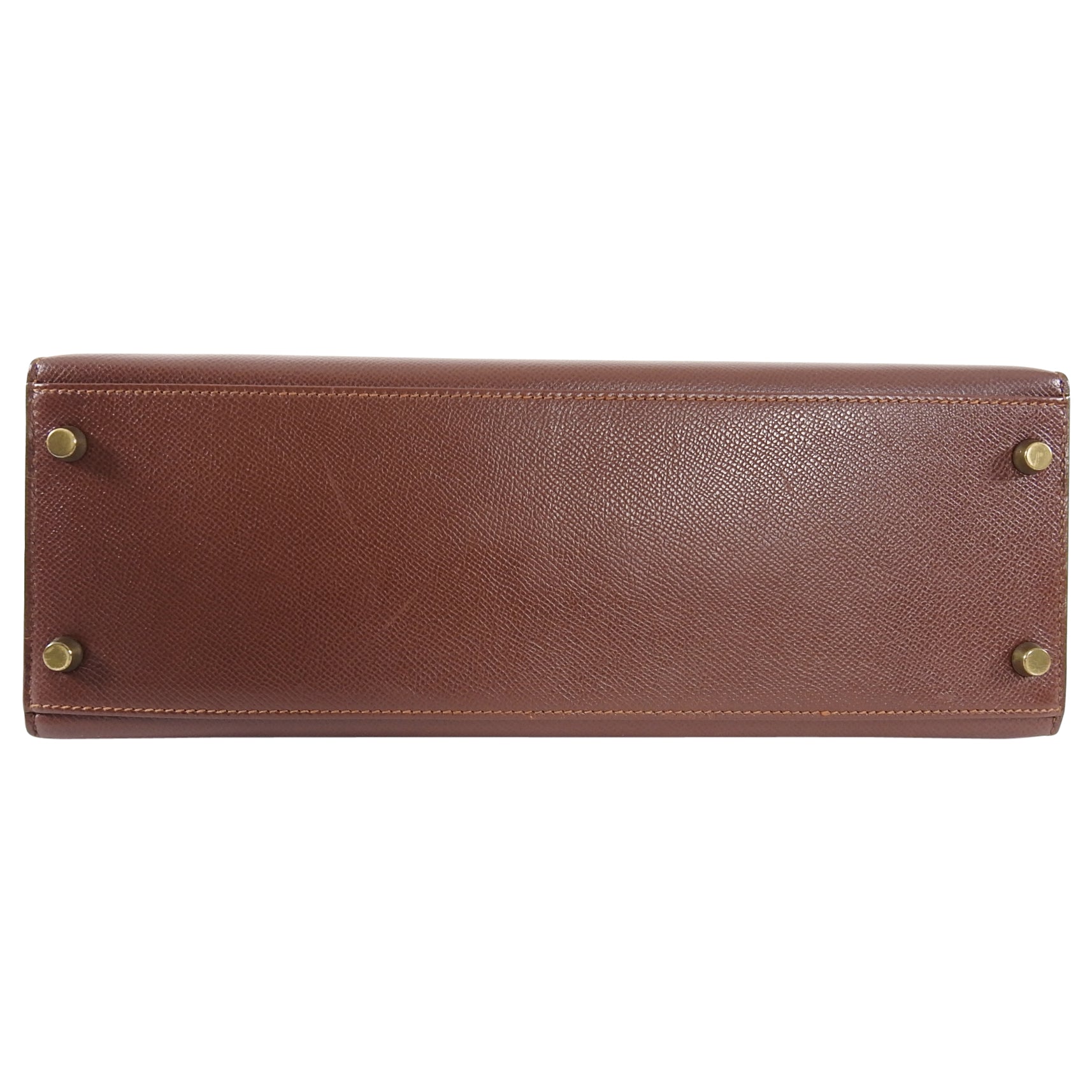 Hermes Vintage 1992 Marron Fonce Kelly 32 Sellier Courcheval Leather GHW