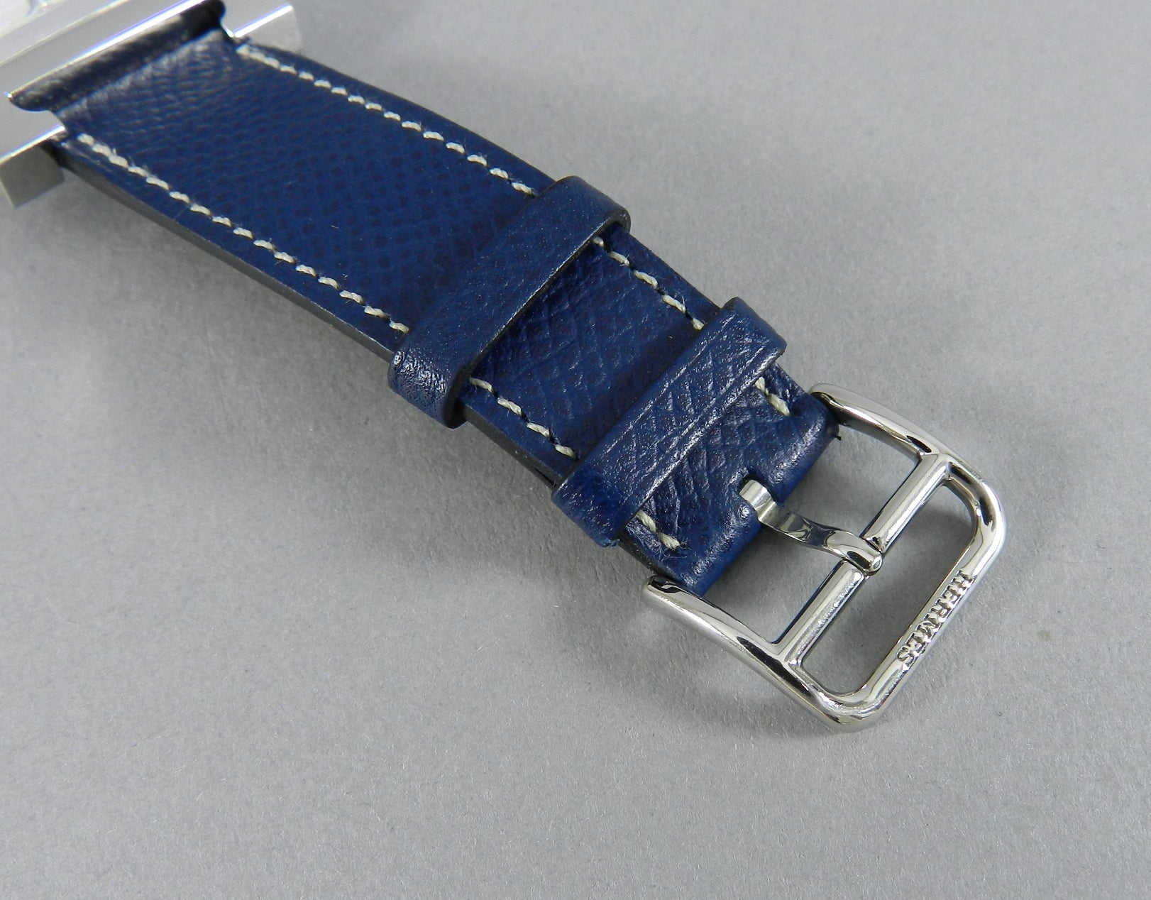 Hermes H Heure Double Tour HH1510 Medium Epsom Blue Watch
