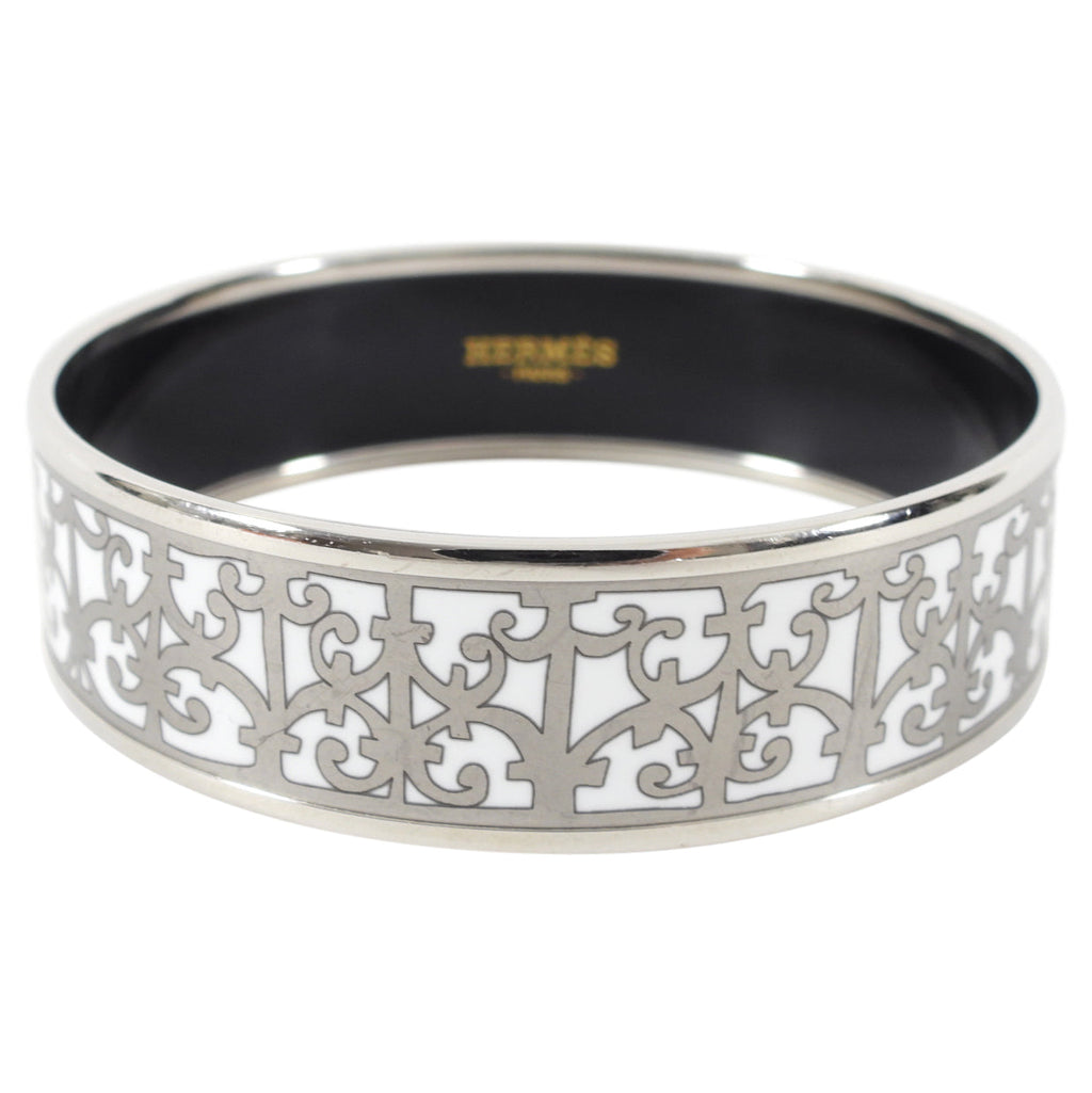 Hermes Printed Enamel Bangle Bracelet Balcons du Guadalquivir