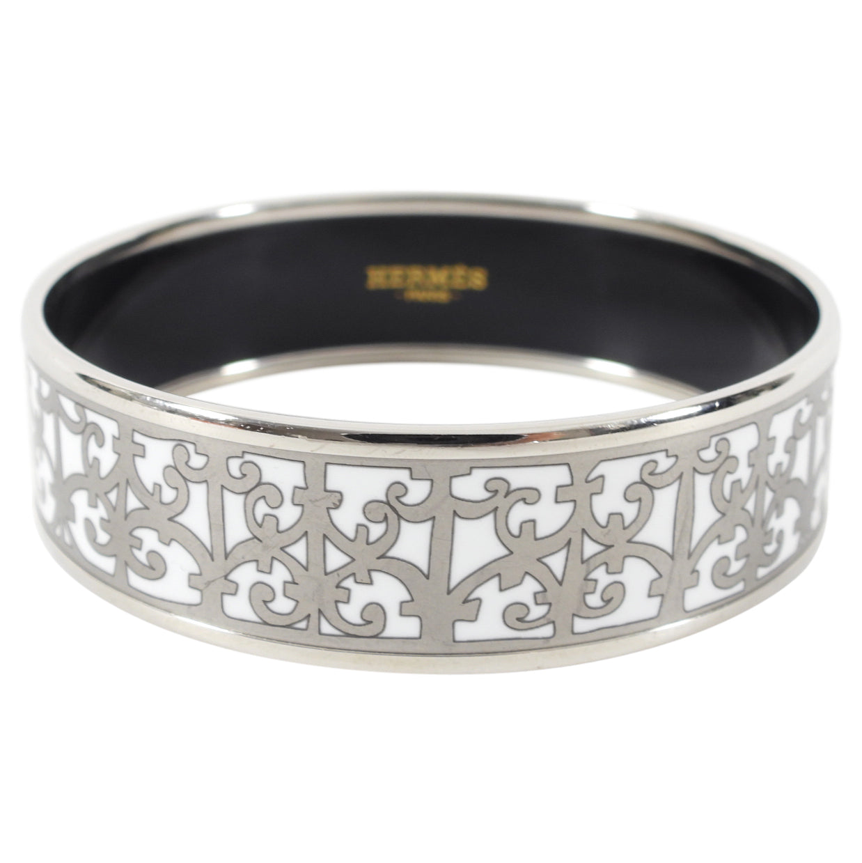 Hermes Printed Enamel Bangle Bracelet Balcons du Guadalquivir