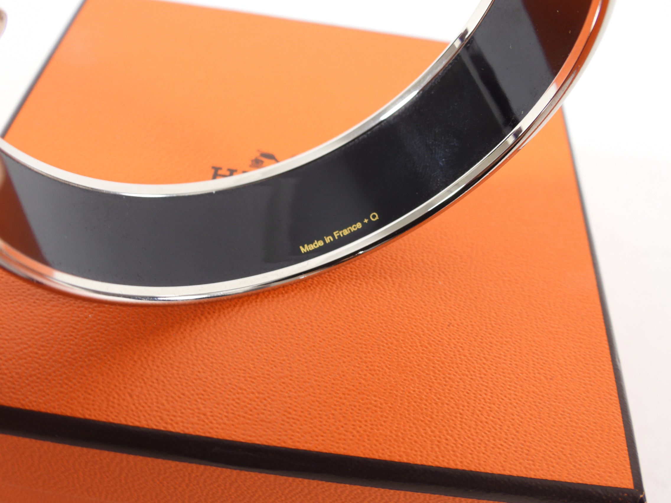Hermes Printed Enamel Bangle Bracelet Balcons du Guadalquivir