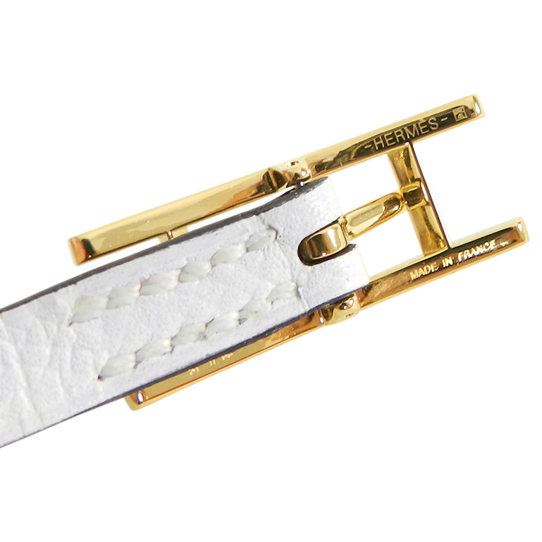 Hermes Behapi Double Tour Bracelet in Bleu Brighton and Blanc