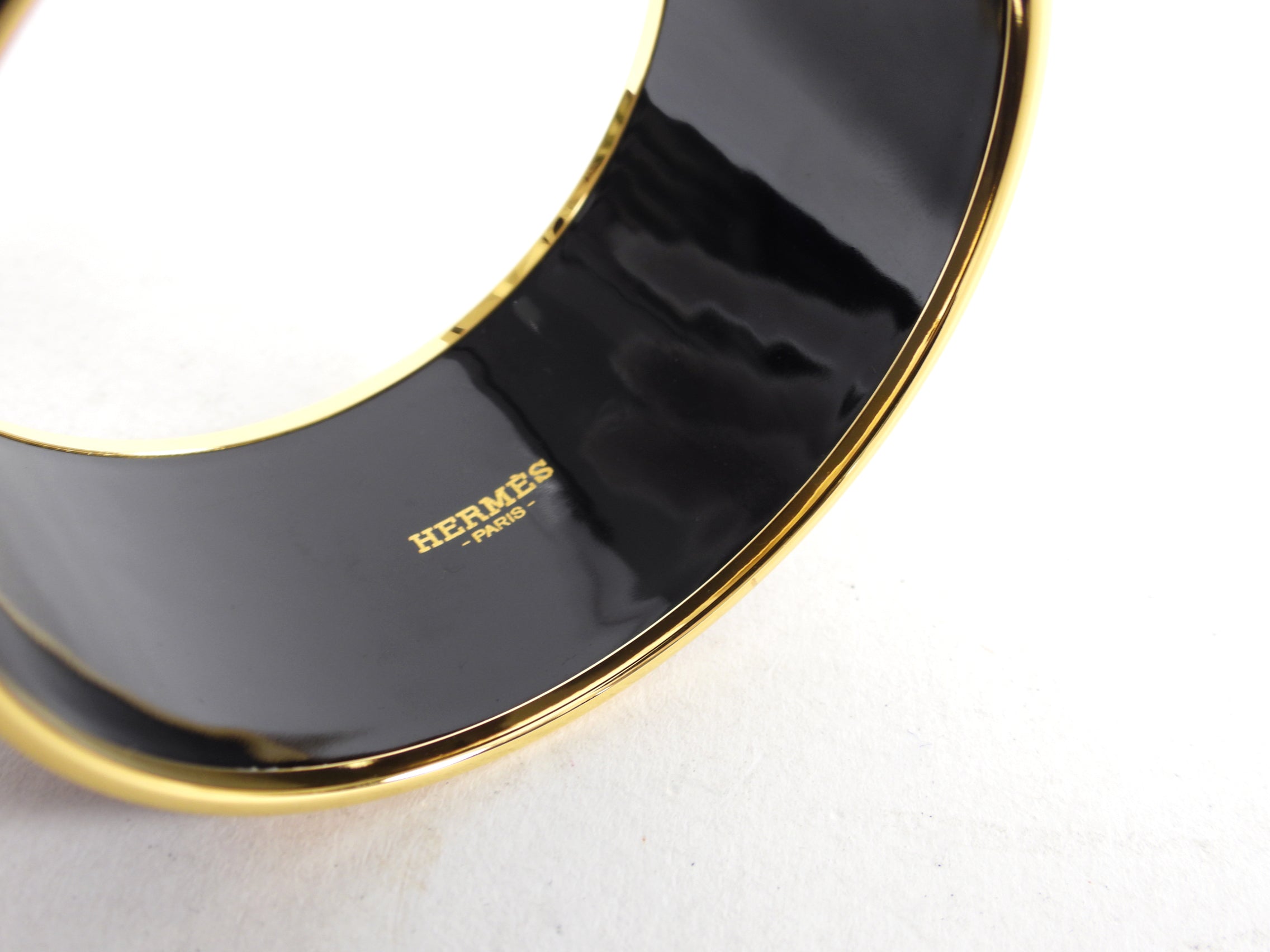 Hermes Extra Wide Printed Yellow Purple Chaine D’Ancre Bangle