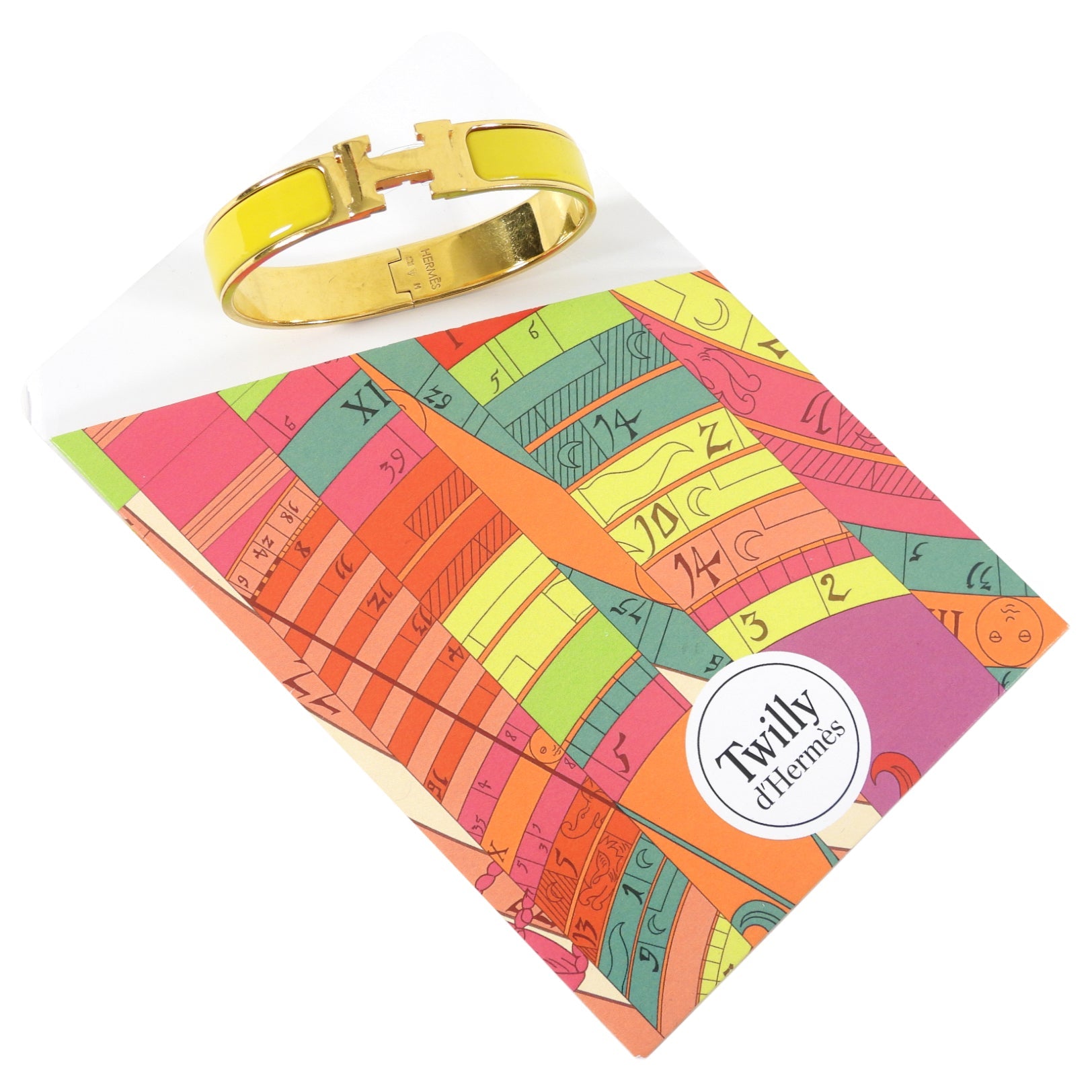 Hermes Clic H Narrow Gold and Yellow Bangle Bracelet - GM