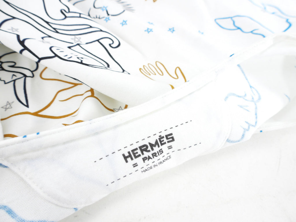 Hermes White Zodiac Printed T-Shirt - FR38 / 6 / S