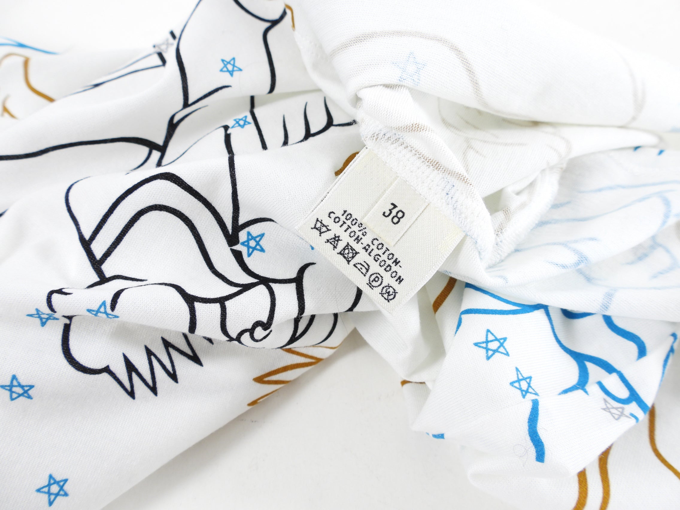 Hermes White Zodiac Printed T-Shirt - FR38 / 6 / S