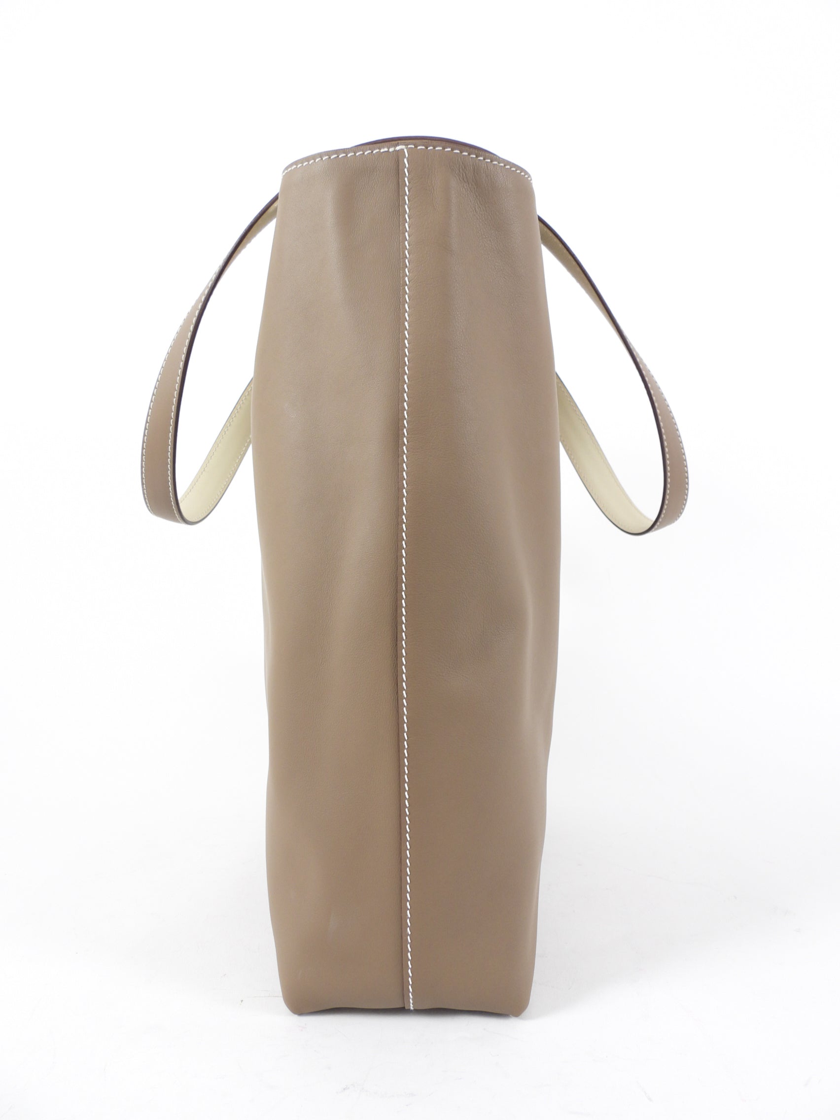 Hermes Taupe Craie Neo Double Sens 35 Swift Leather Reversible Tote Bag
