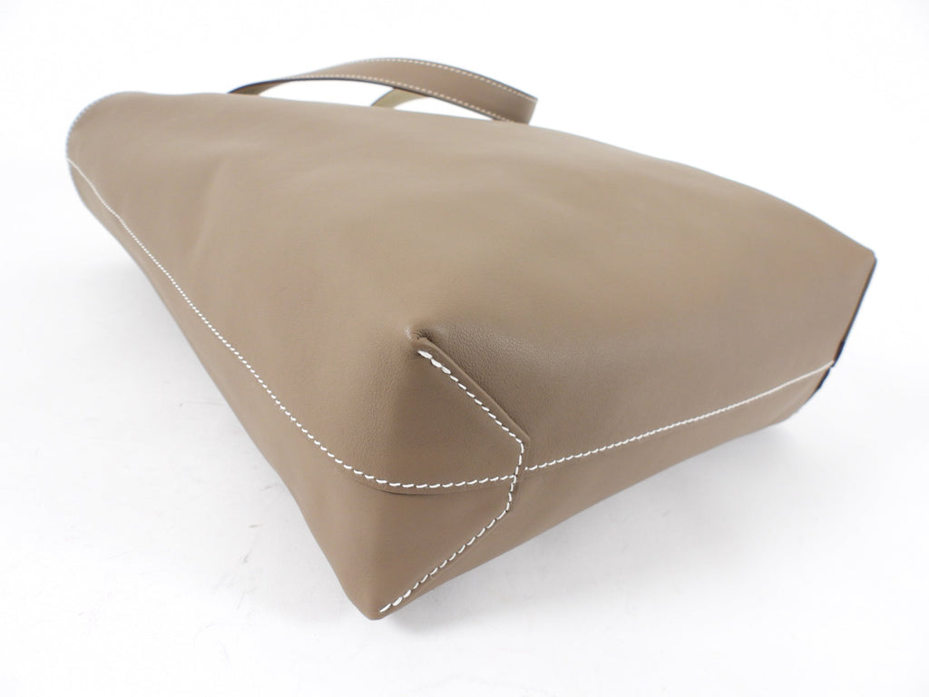 Hermes Taupe Craie Neo Double Sens 35 Swift Leather Reversible Tote Bag