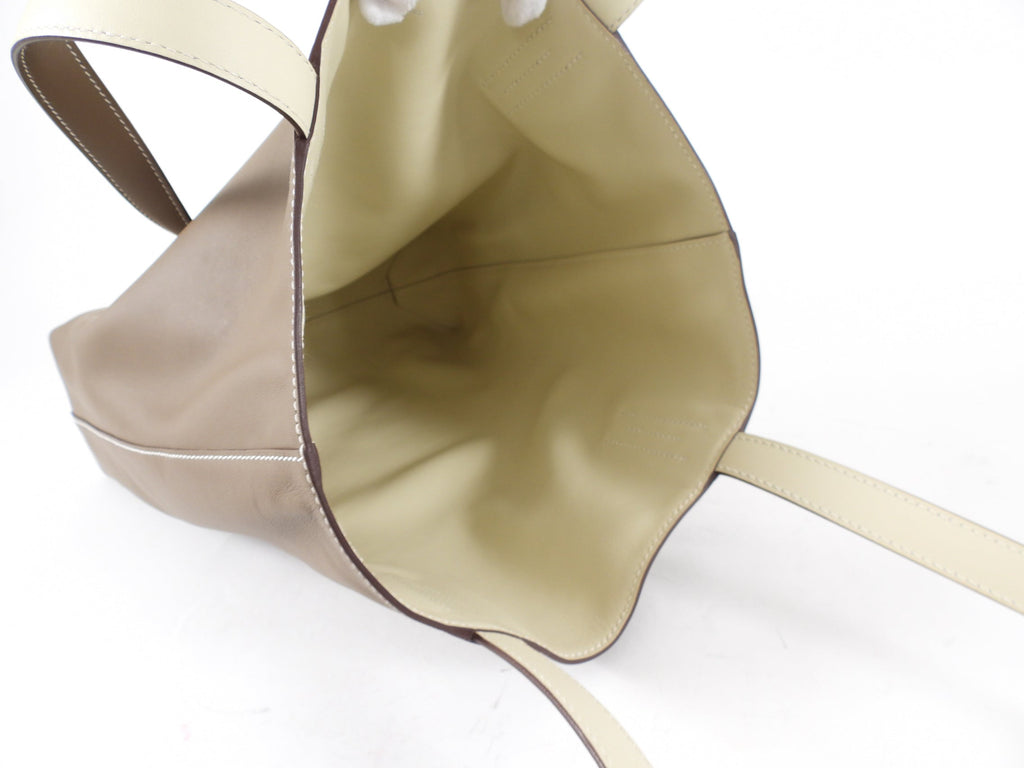 Hermes Taupe Craie Neo Double Sens 35 Swift Leather Reversible Tote Bag