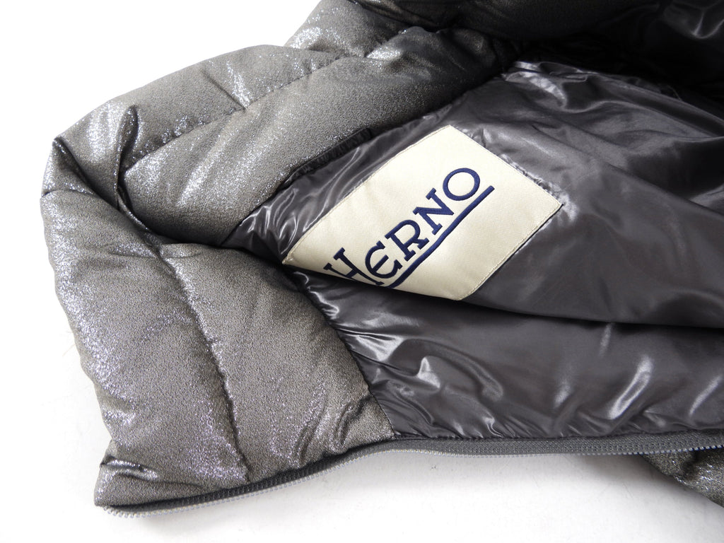 Herno Silver Shimmer Puffer Jacket - IT42 / S