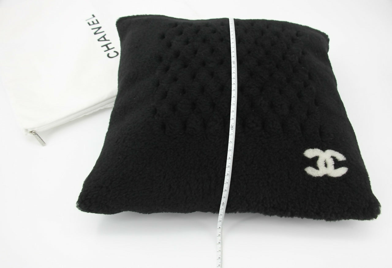 Chanel Coco Mark Cotton Cashmere Black Pillow Cushion