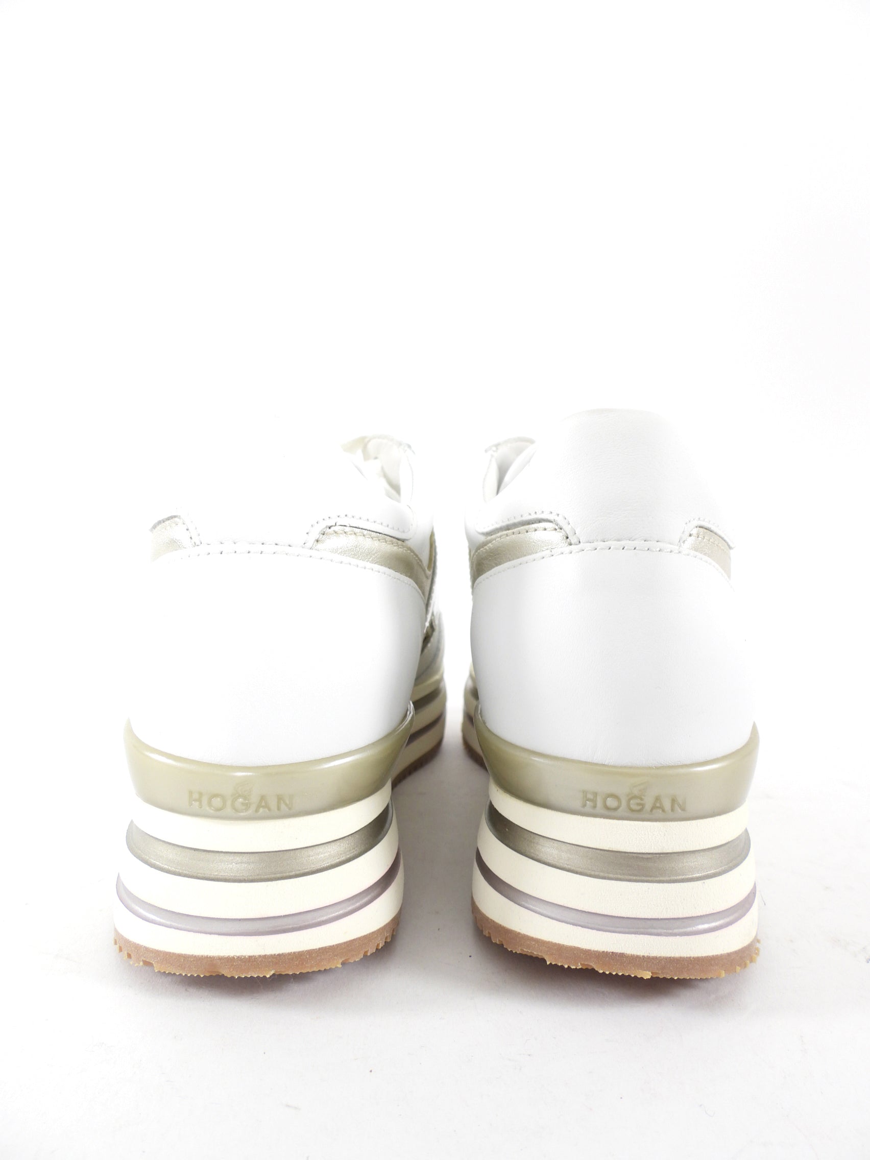 Hogan White Leather Midi H222 Platform Sneakers - 36.5