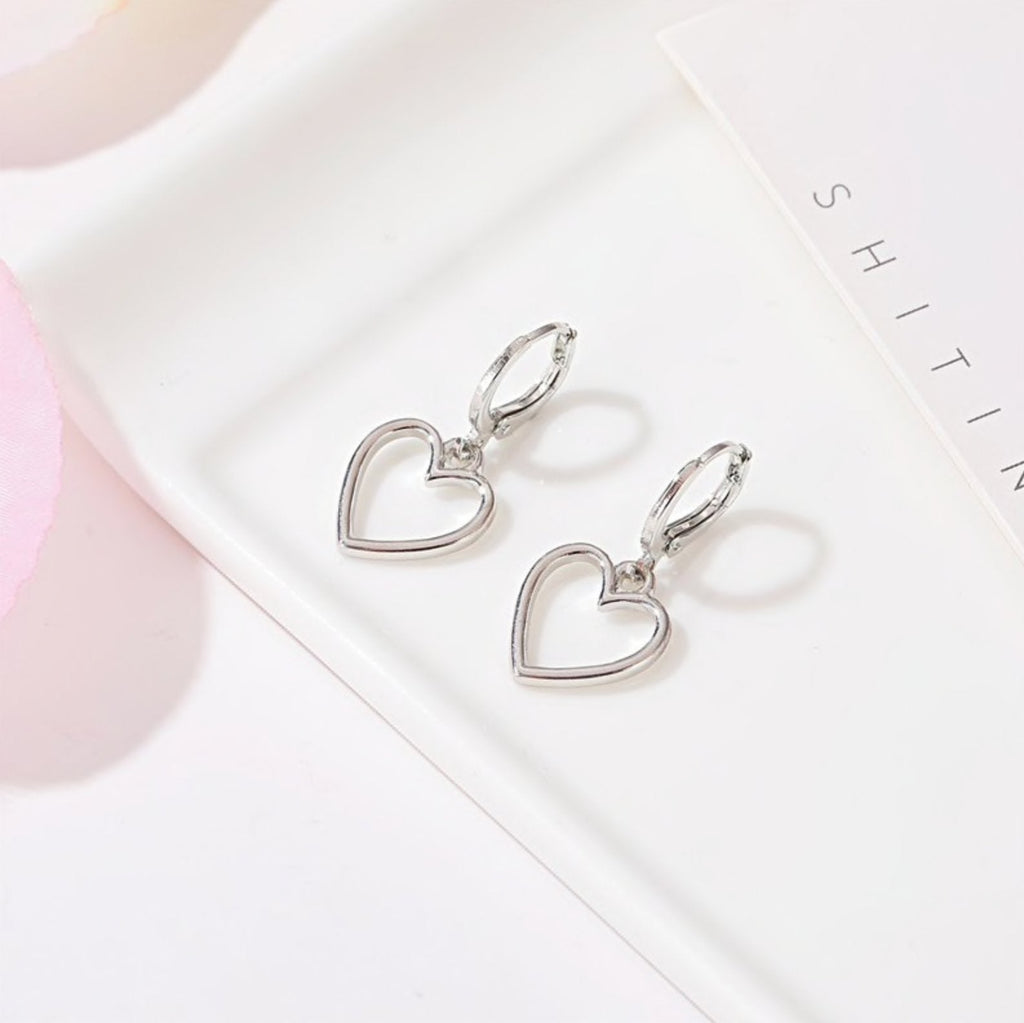 Hollow Heart Drop Earrings
