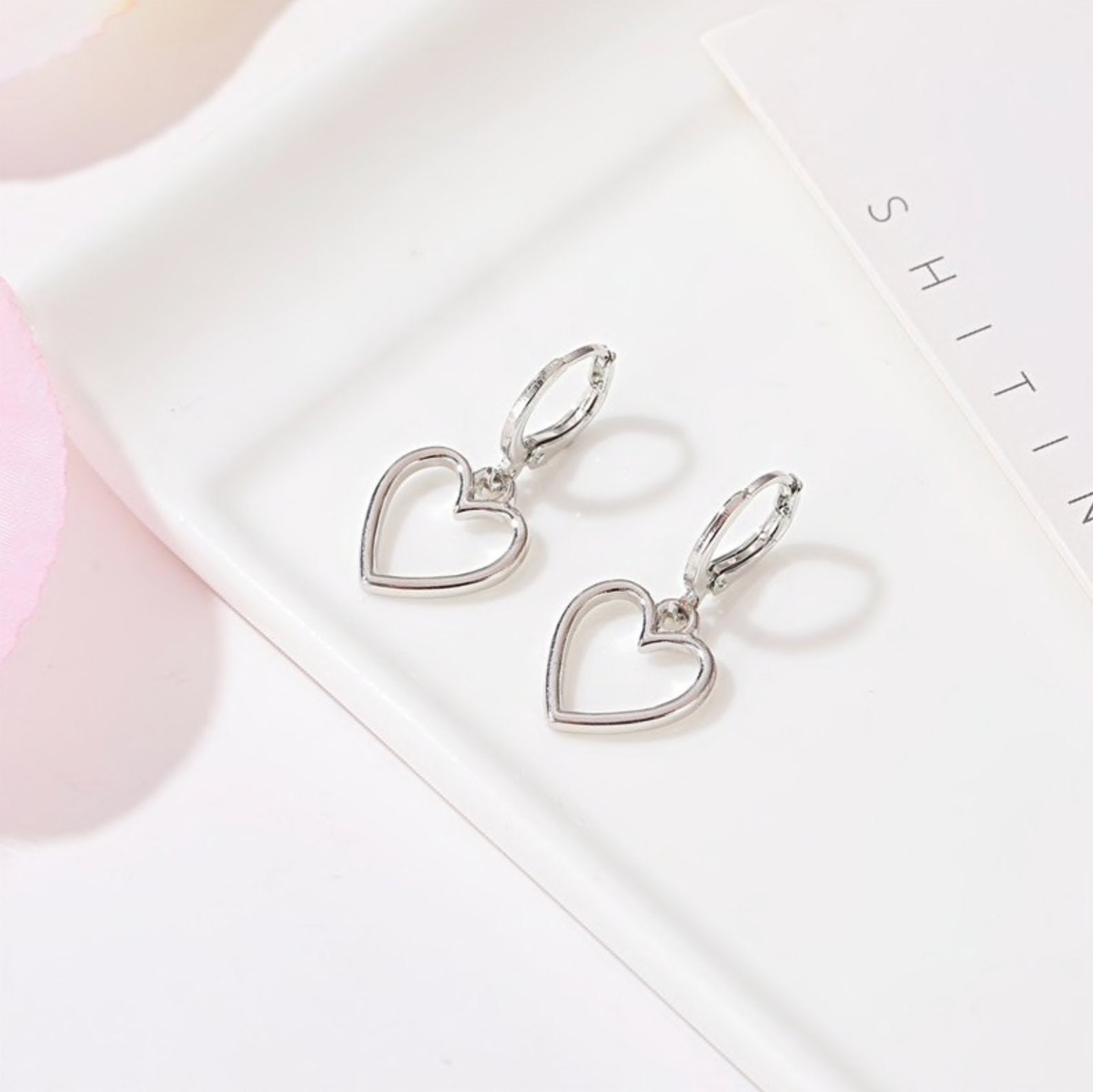 Hollow Heart Drop Earrings