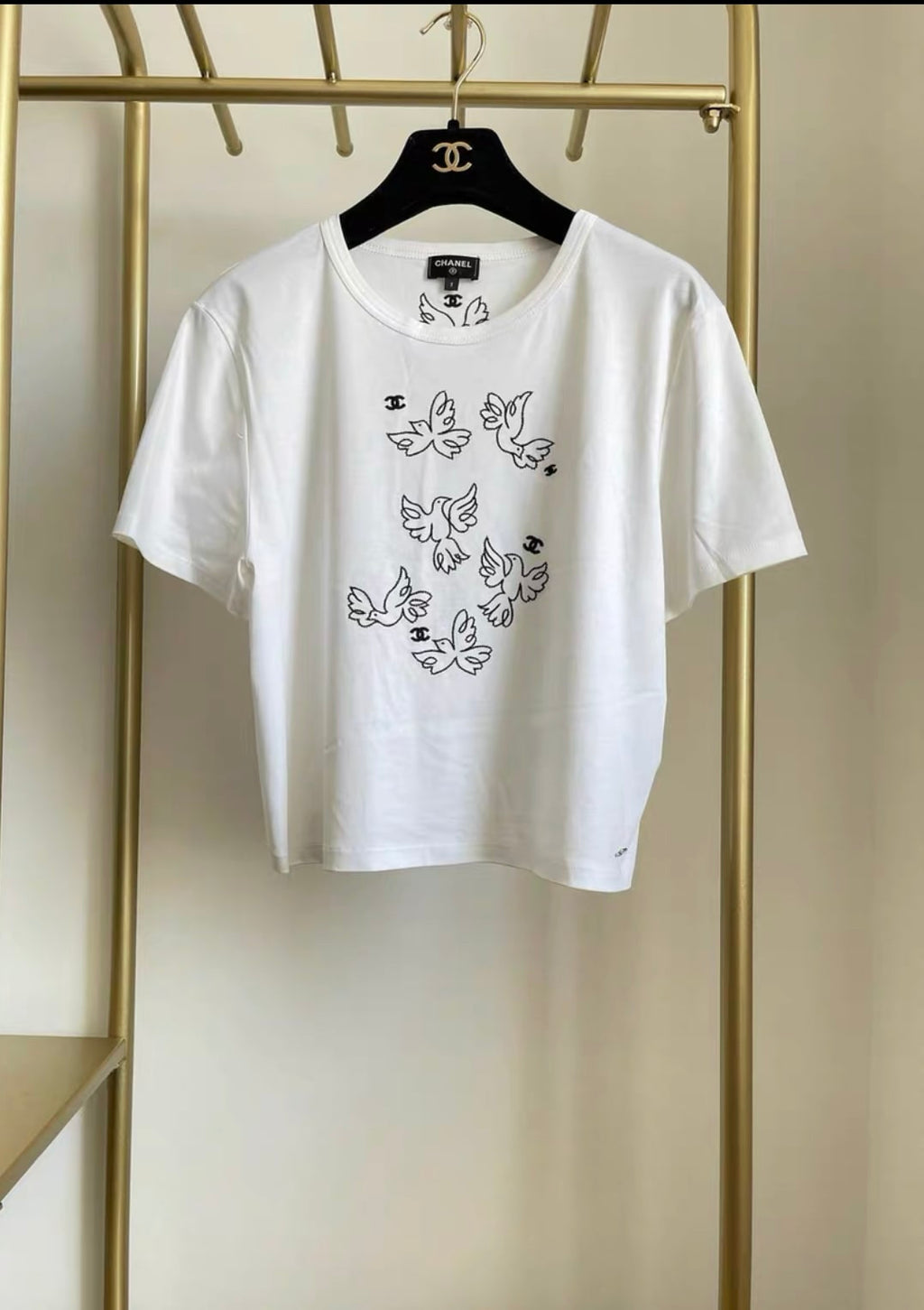 Chanel 22p white peace t-shirt 36