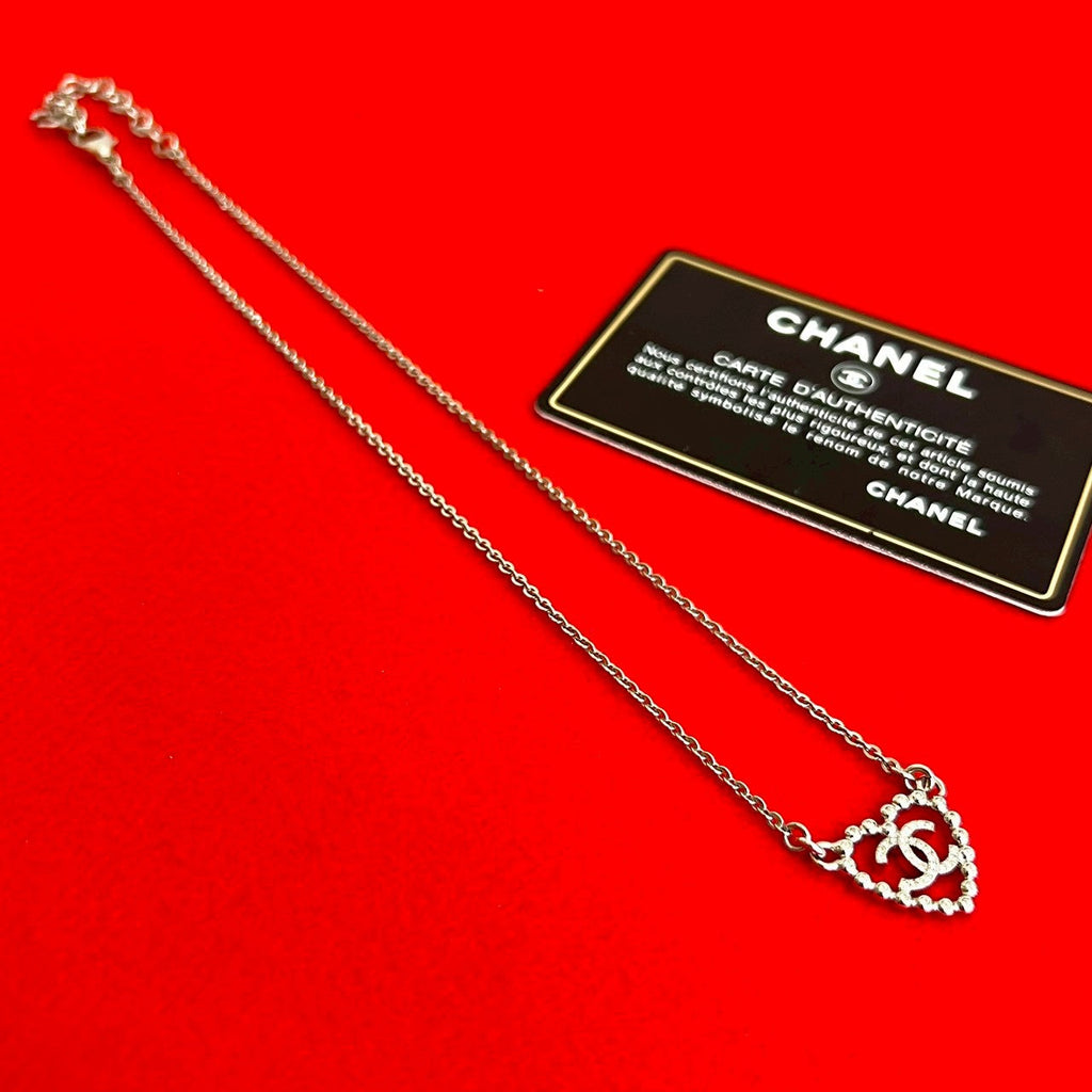 Chanel Coco Mark Heart Motif Necklace Pendant