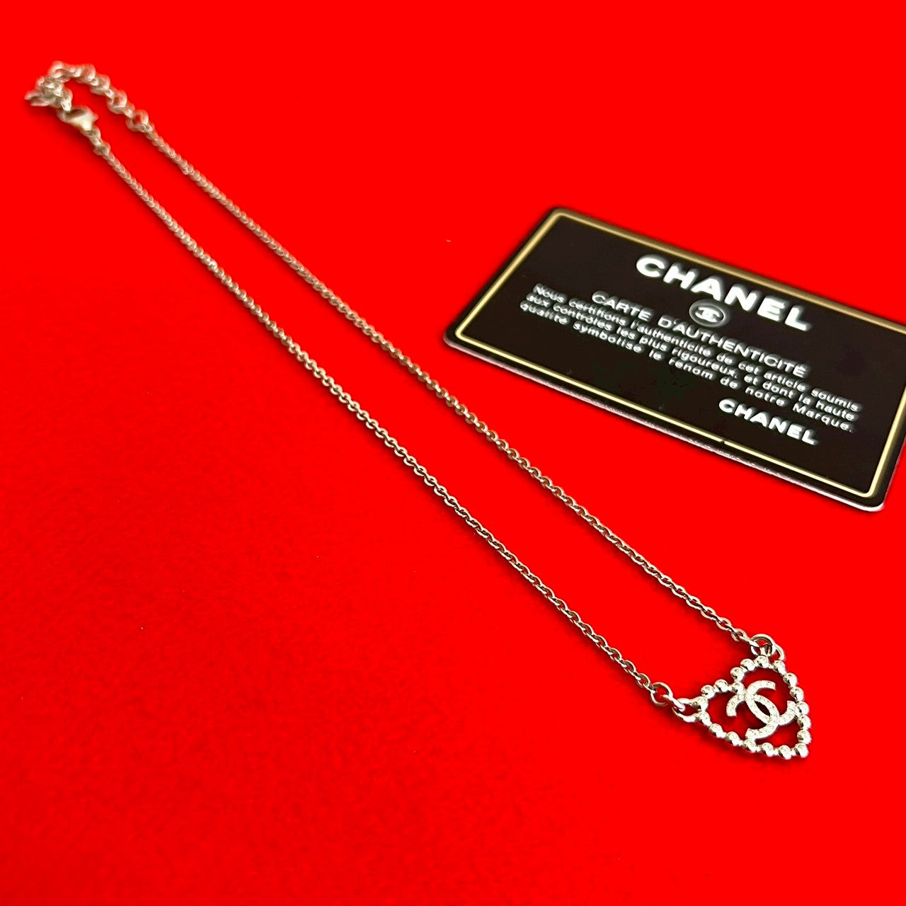 Chanel Coco Mark Heart Motif Necklace Pendant