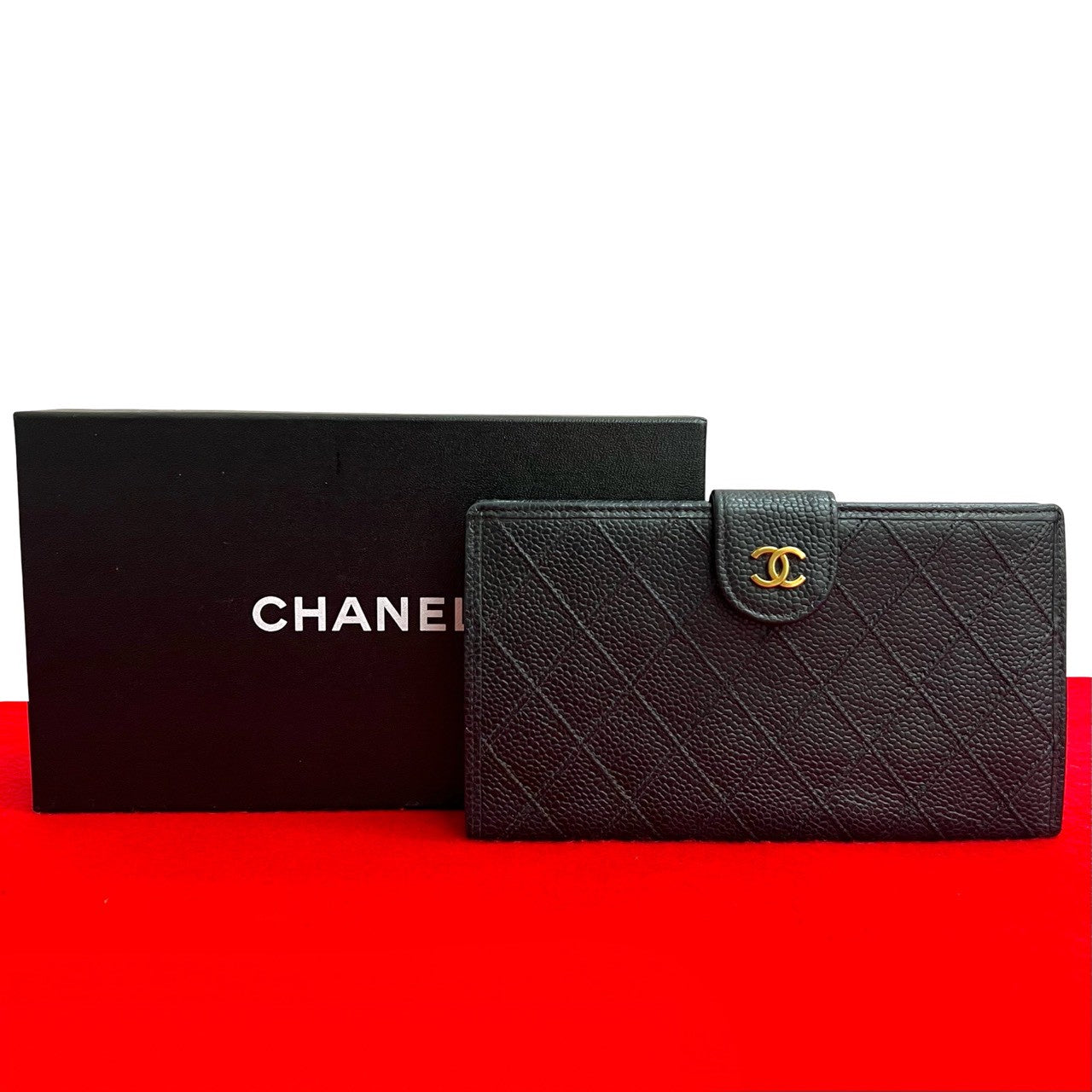 Chanel Bicolore Matte Caviar Skin Long Wallet
