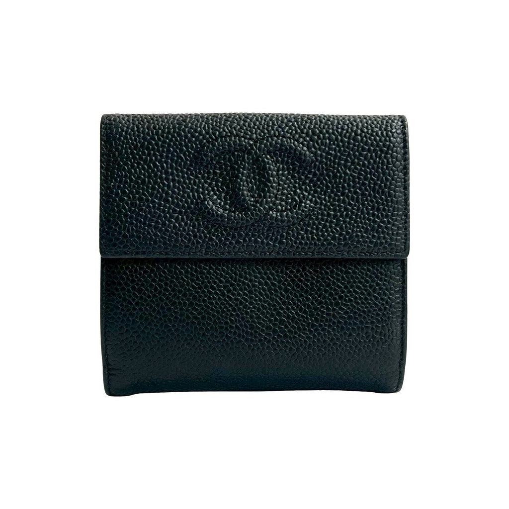 Chanel Coco Mark Matte Caviar Skin Wallet