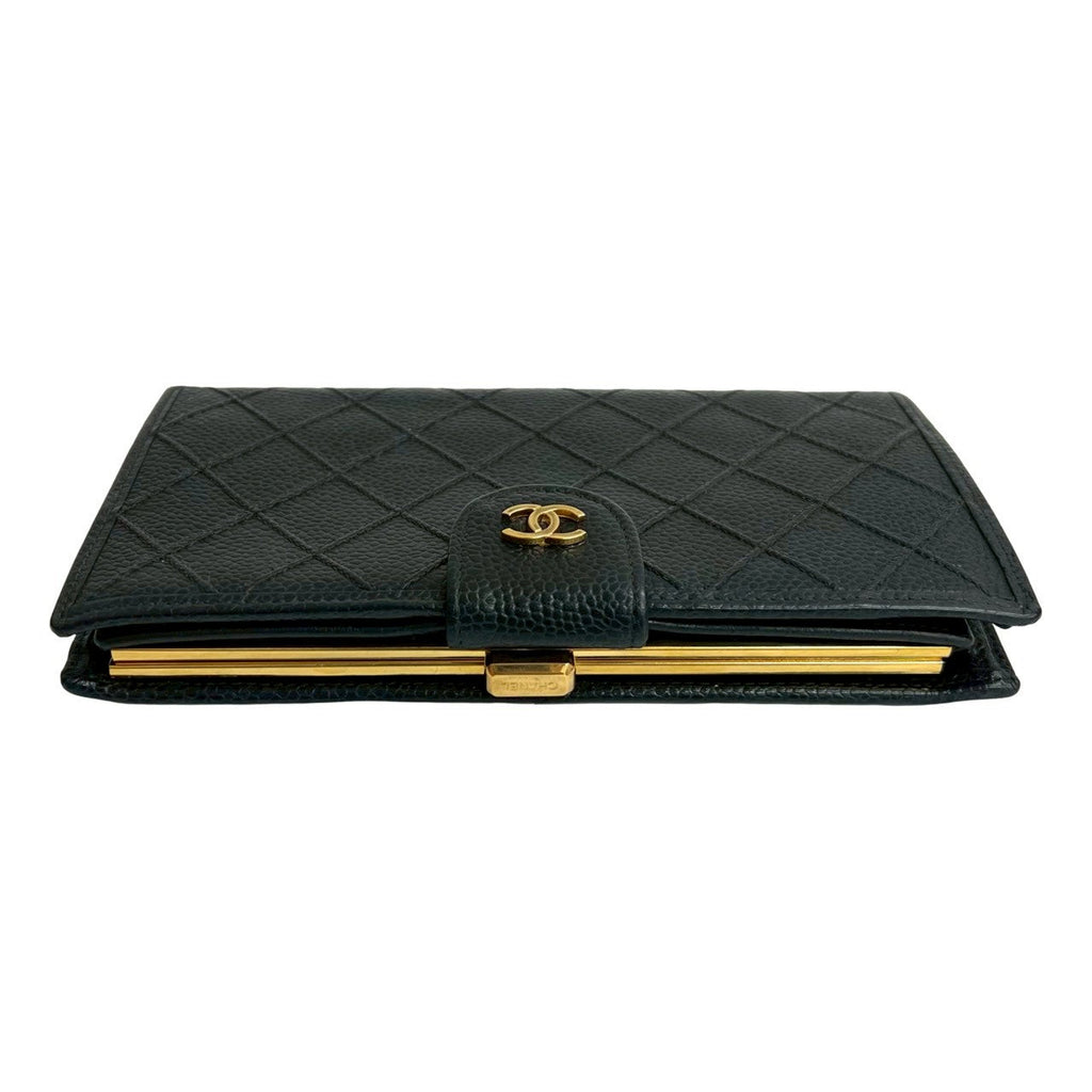 Chanel Bicolore Matte Caviar Skin Long Wallet